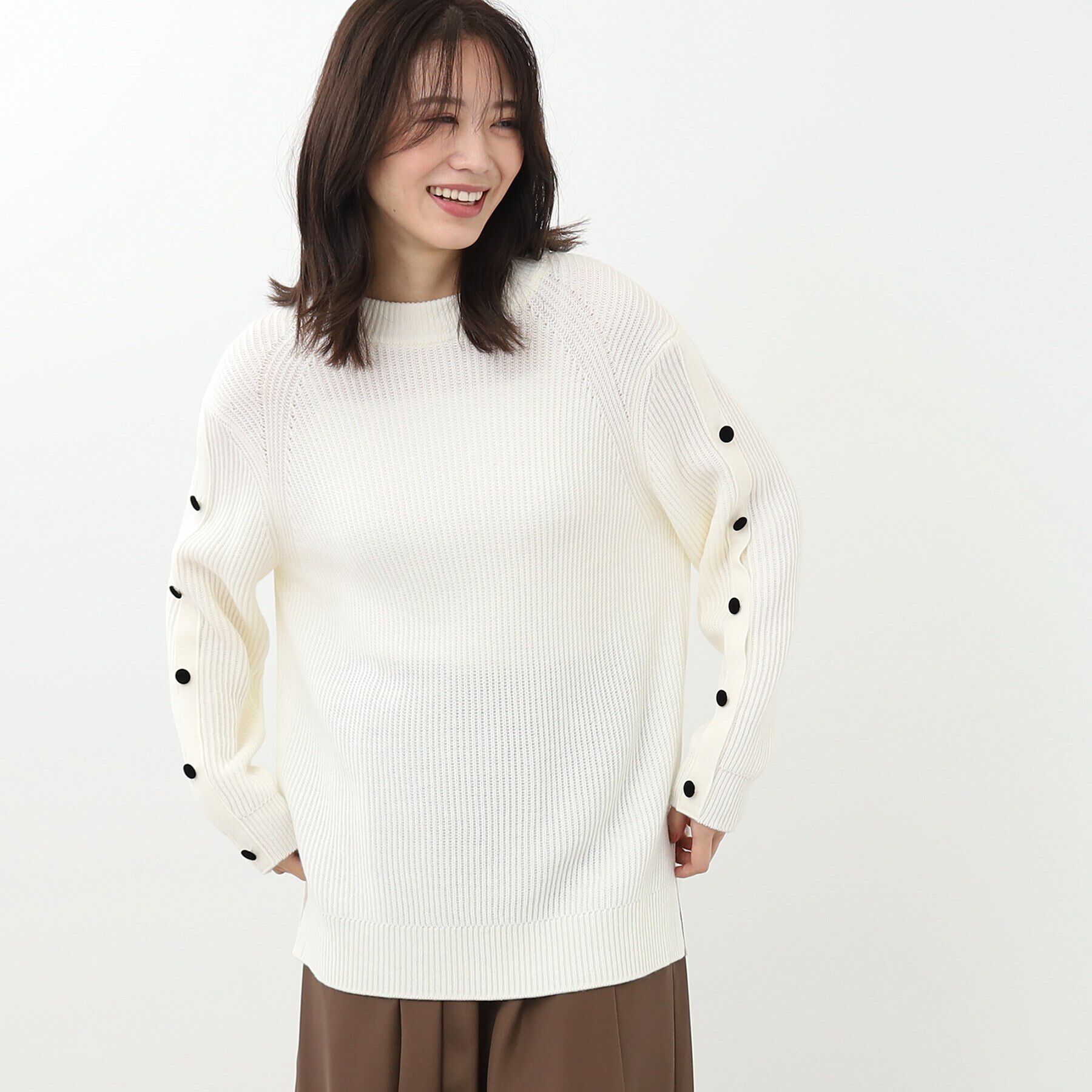 Reflect「【WEB限定カラーあり／手洗い可】ハイネックチュニック丈ニット」|ニット・セーター|