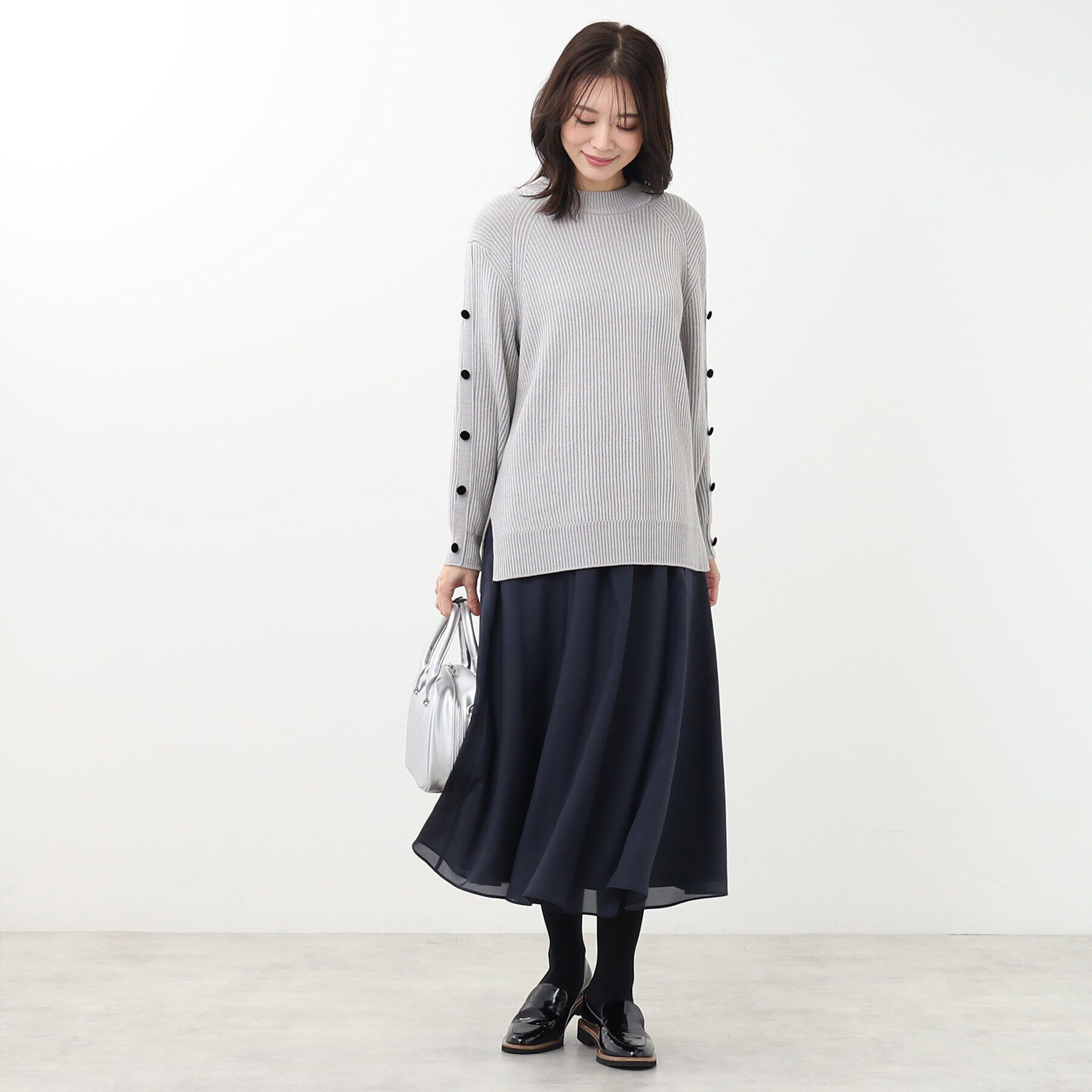 Reflect「【WEB限定カラーあり／手洗い可】ハイネックチュニック丈ニット」|ニット・セーター|