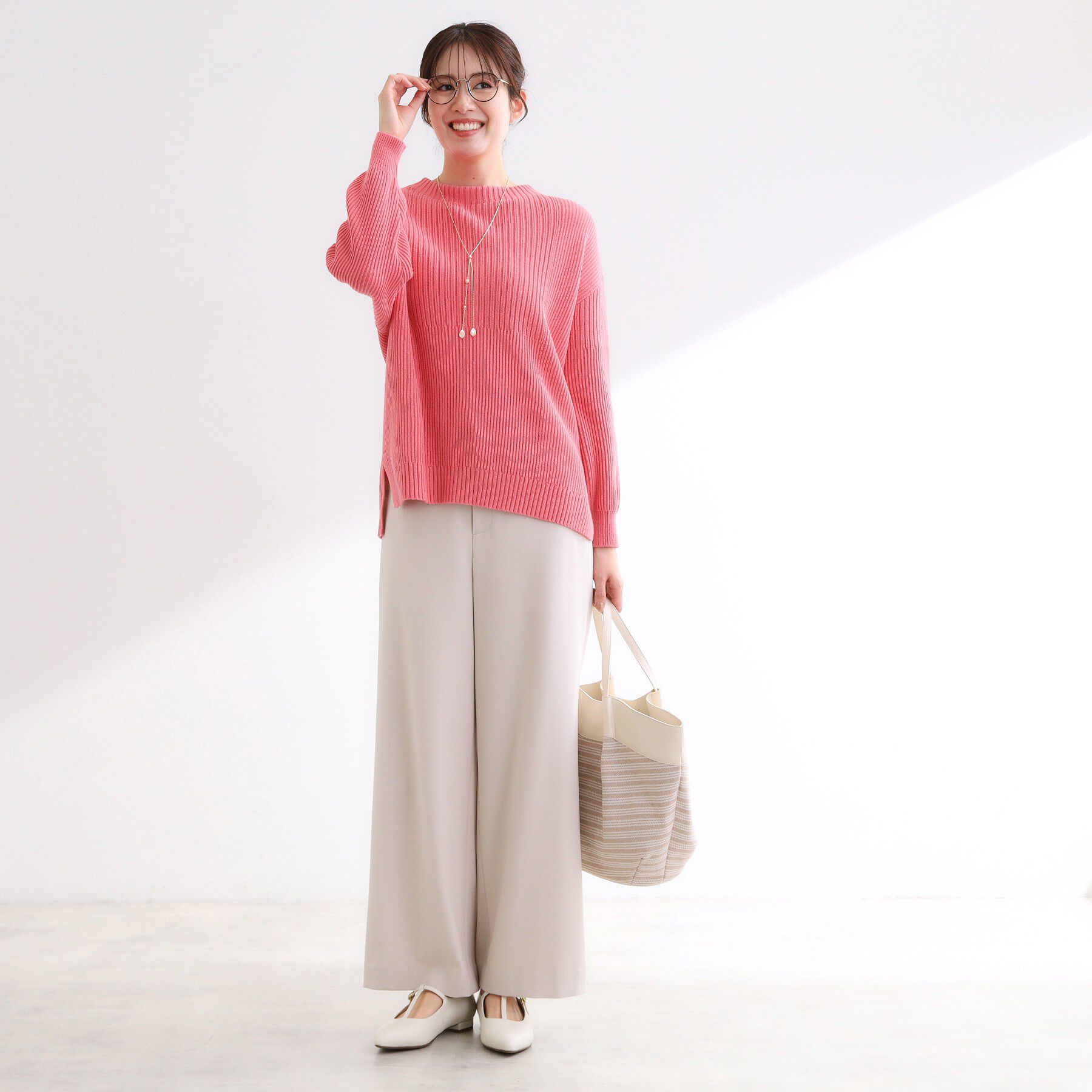 Reflect「【腰回りカバー／長め丈】モックネックニットプルオーバー」|ニット・セーター|