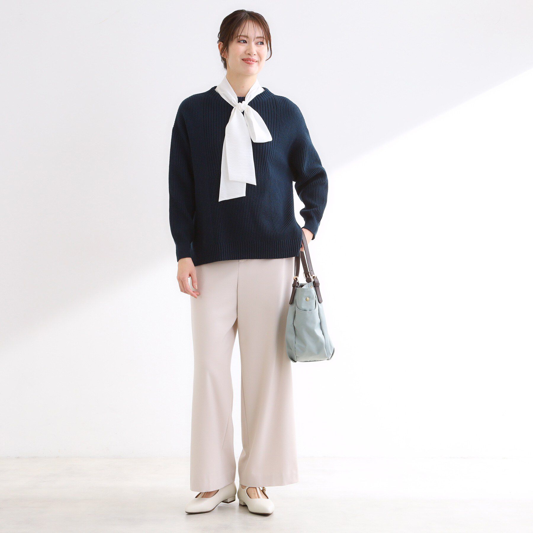 Reflect「【腰回りカバー／長め丈】モックネックニットプルオーバー」|ニット・セーター|