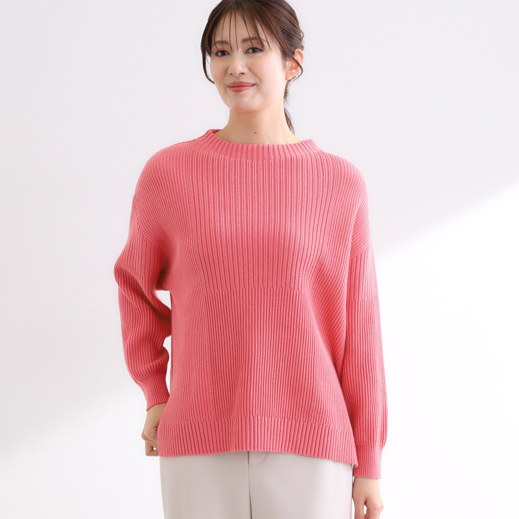 Reflect「【腰回りカバー／長め丈】モックネックニットプルオーバー」|ニット・セーター|