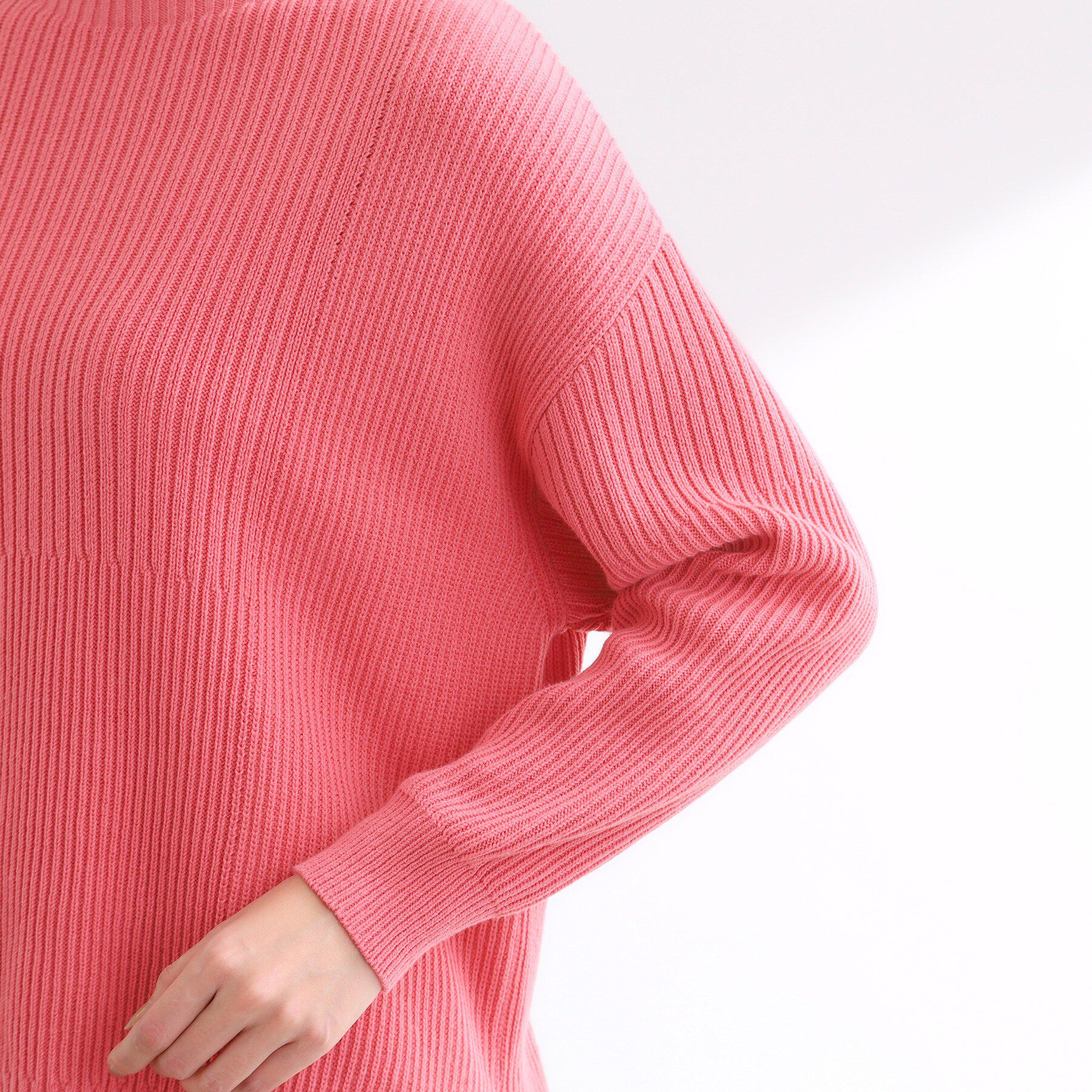 Reflect「【腰回りカバー／長め丈】モックネックニットプルオーバー」|ニット・セーター|