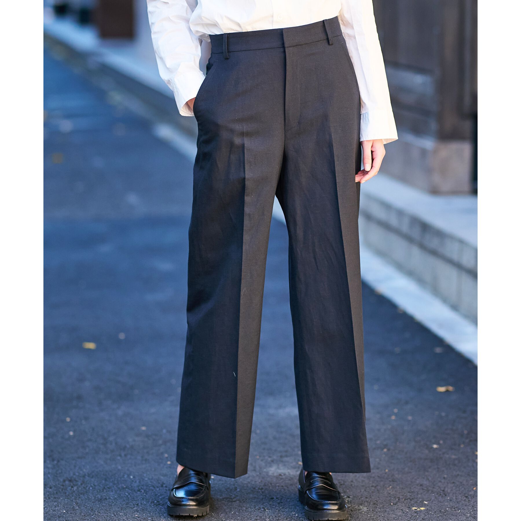 DRESSTERIOR「【美シルエット／洗える】リネンブレンドワイドパンツ」|その他|