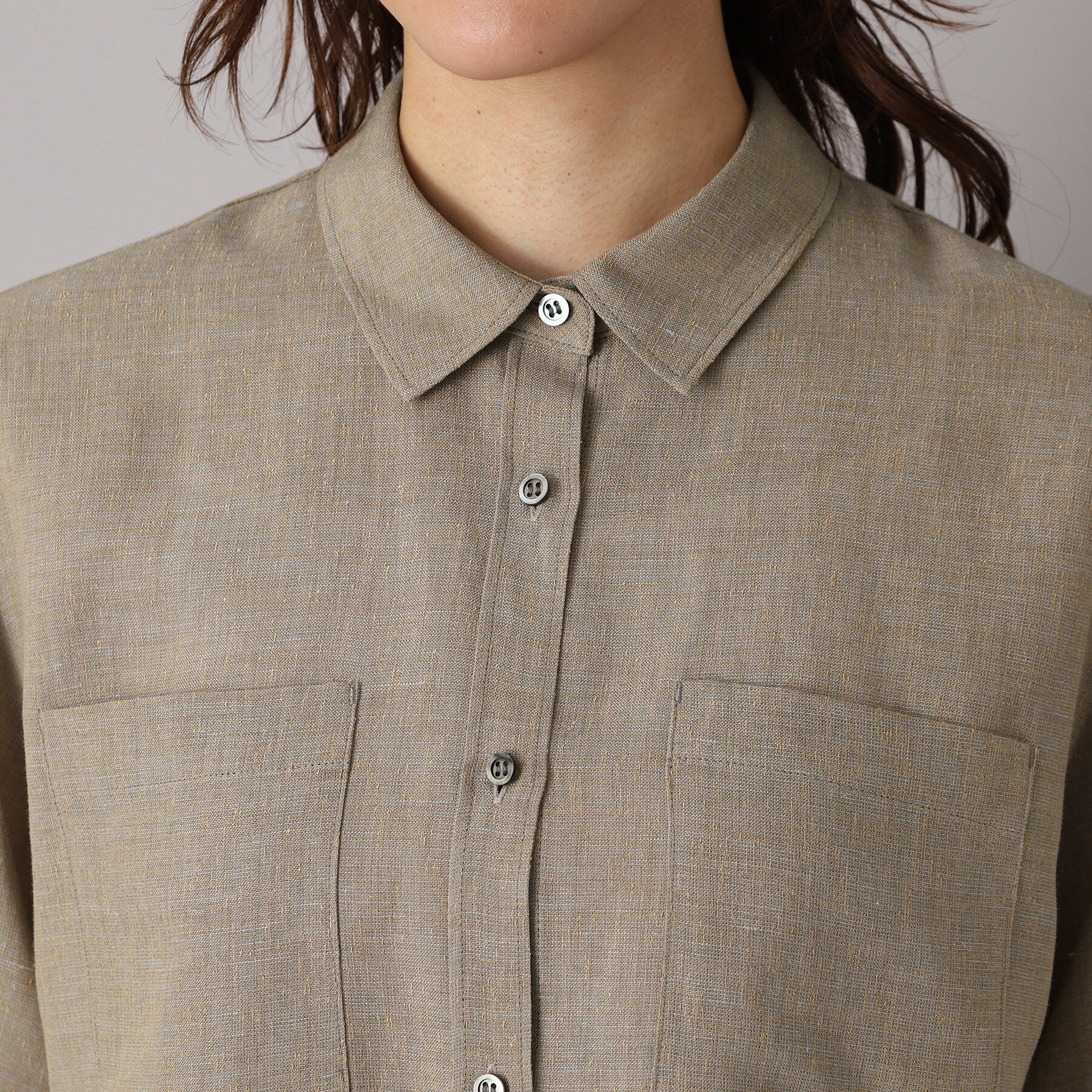 DRESSTERIOR「【トレンド/清涼感】ハーフスリーブクロップドシャツ」|シャツ・ブラウス|