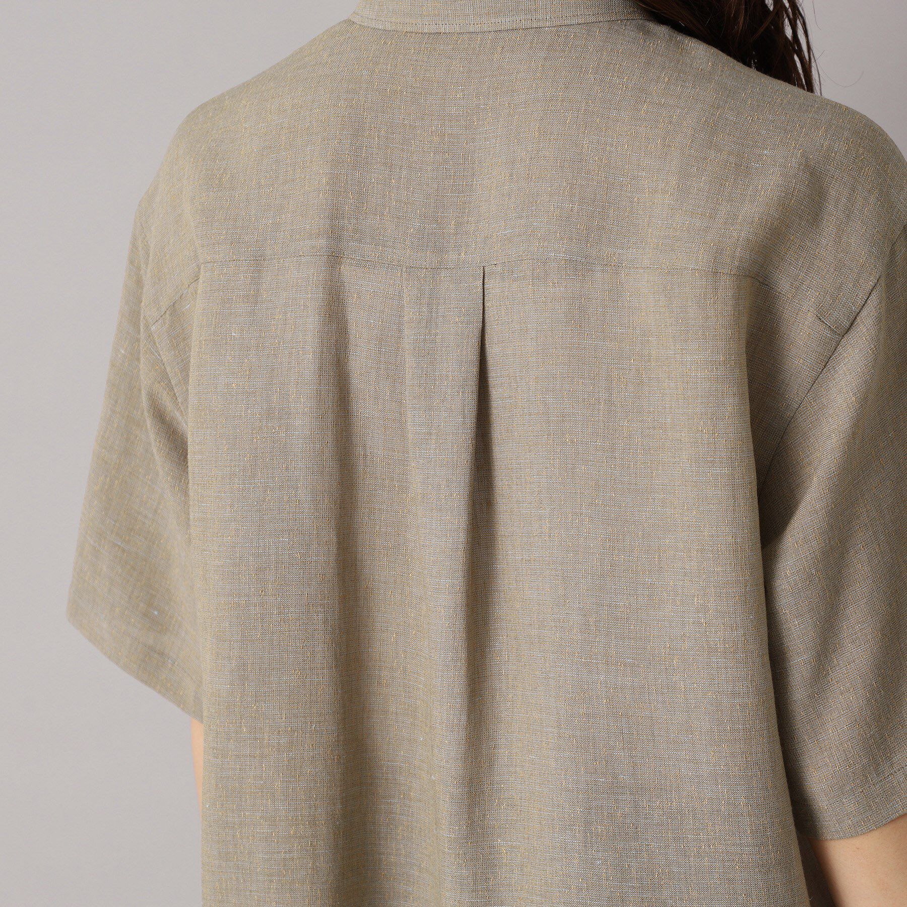 DRESSTERIOR「【トレンド/清涼感】ハーフスリーブクロップドシャツ」|シャツ・ブラウス|