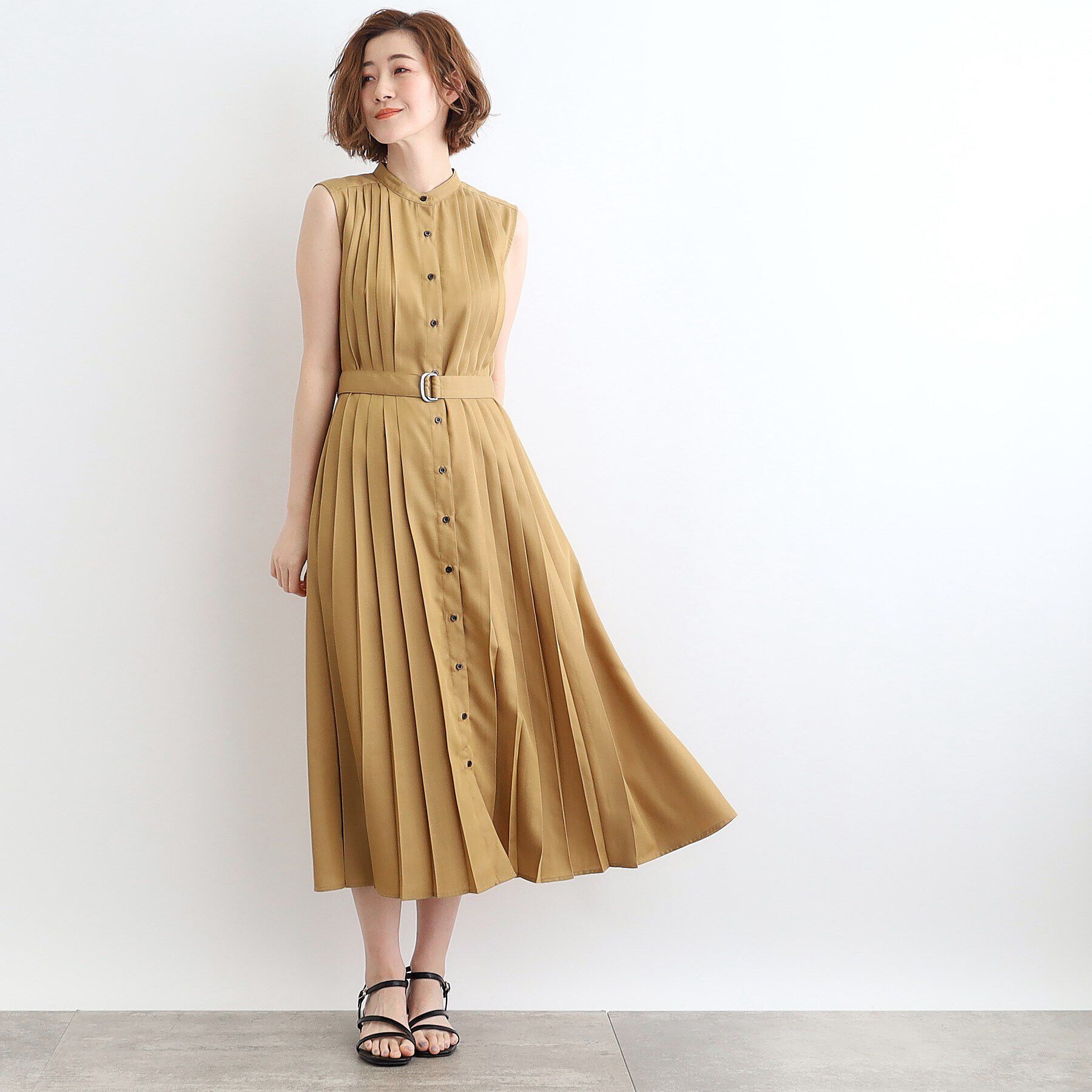 grove「シャンブレープリーツワンピース」|ワンピース|