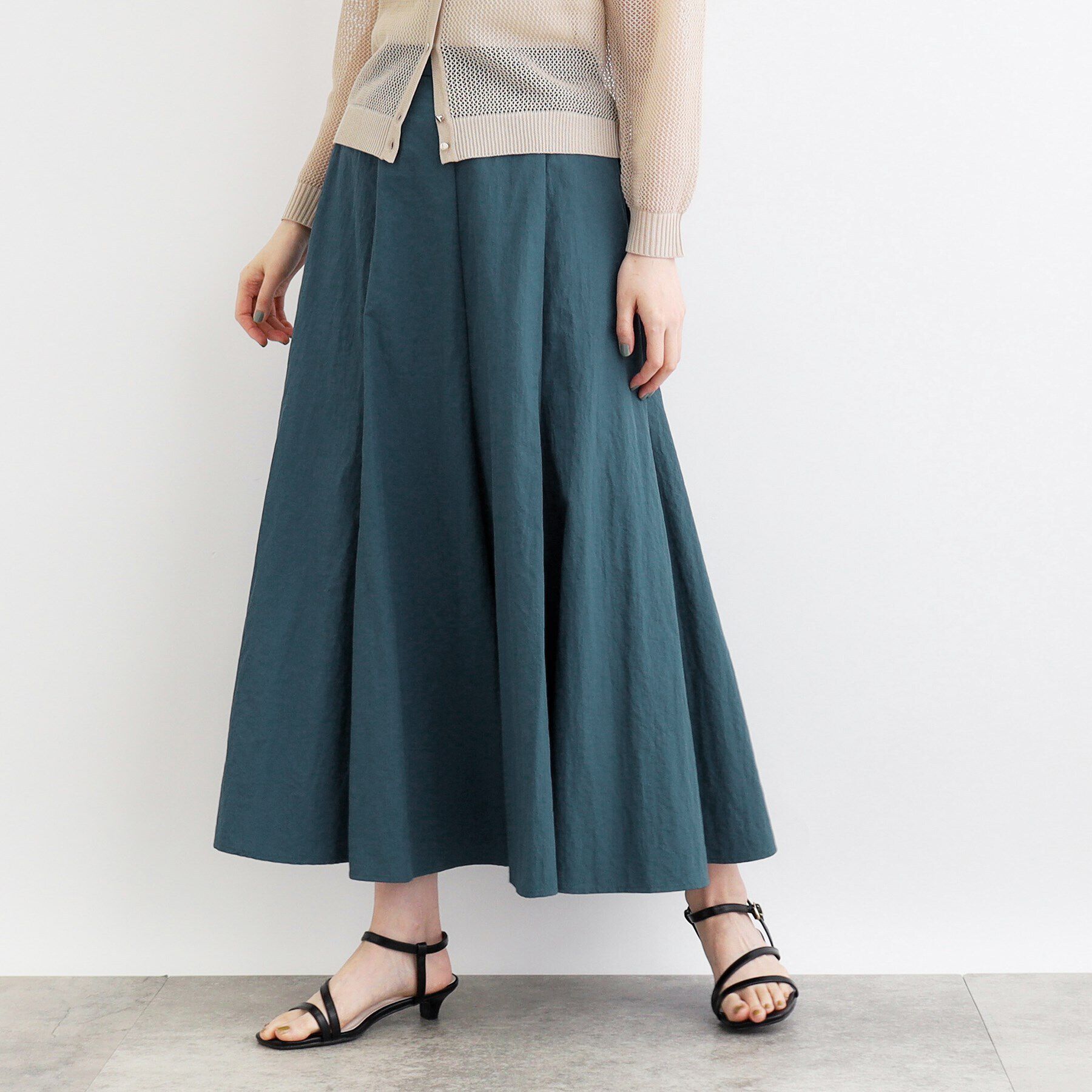 grove「ナイロンワッシャーボリュームスカート」|スカート|グリーン(024)