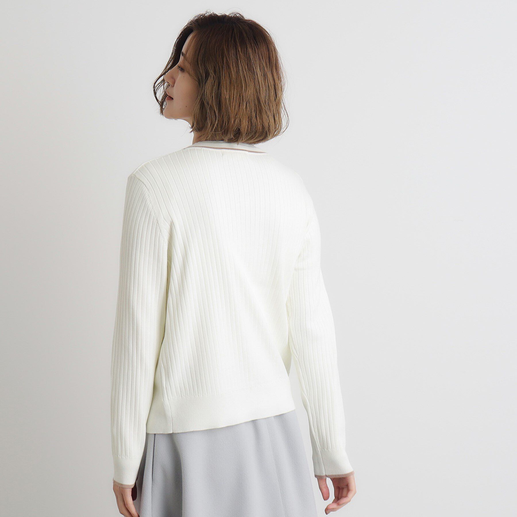 grove「ウール混ラメアンサンブル対応カーディガン」|カーディガン|