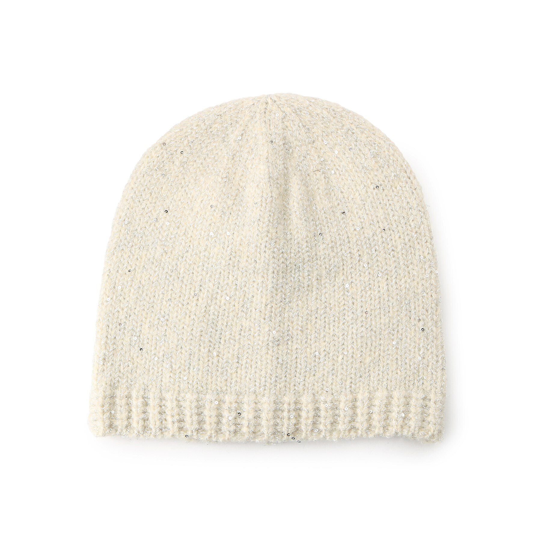 grove「スパンコールニットワッチ」|ニット帽|アイボリー(004)