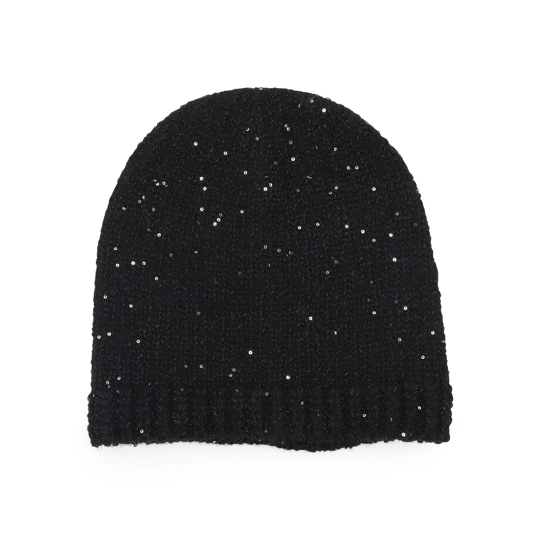 grove「スパンコールニットワッチ」|ニット帽|ブラック(019)