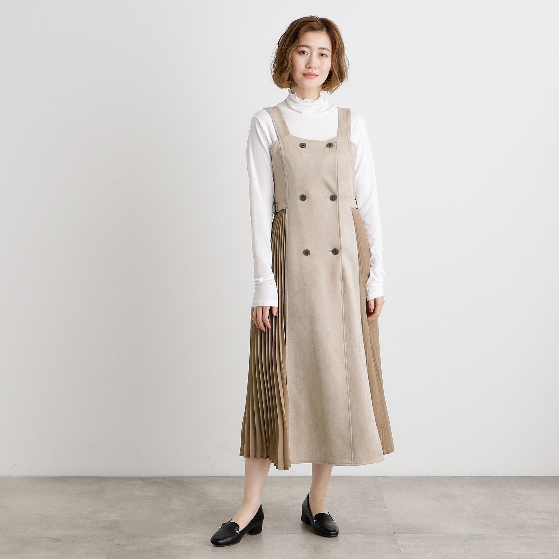 grove「マシュマロタッチサイドプリ―ツワンピース」|ワンピース|