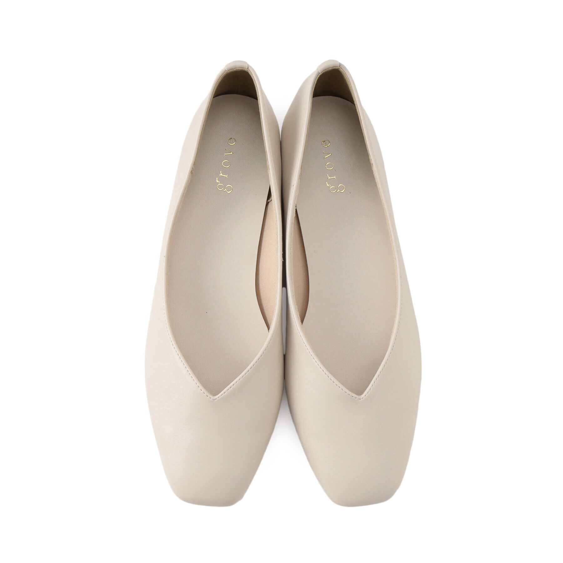 grove「【人間工学】つつまれフィットスクエアトゥフラットパンプス【入卒対応可】」|その他|