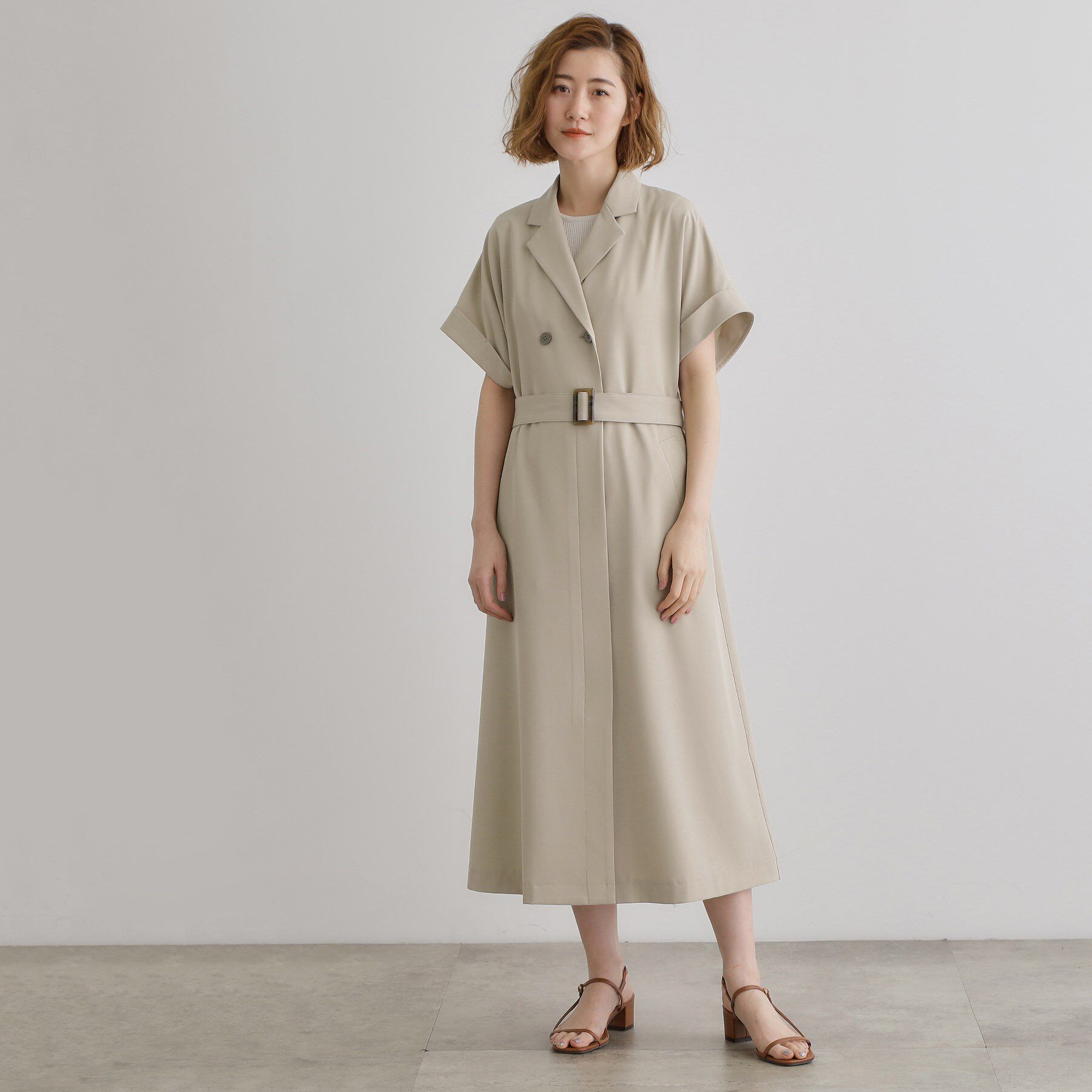 grove「【雑誌掲載】シーズレスで使えるトレンチライク2WAYワンピース」|ワンピース|