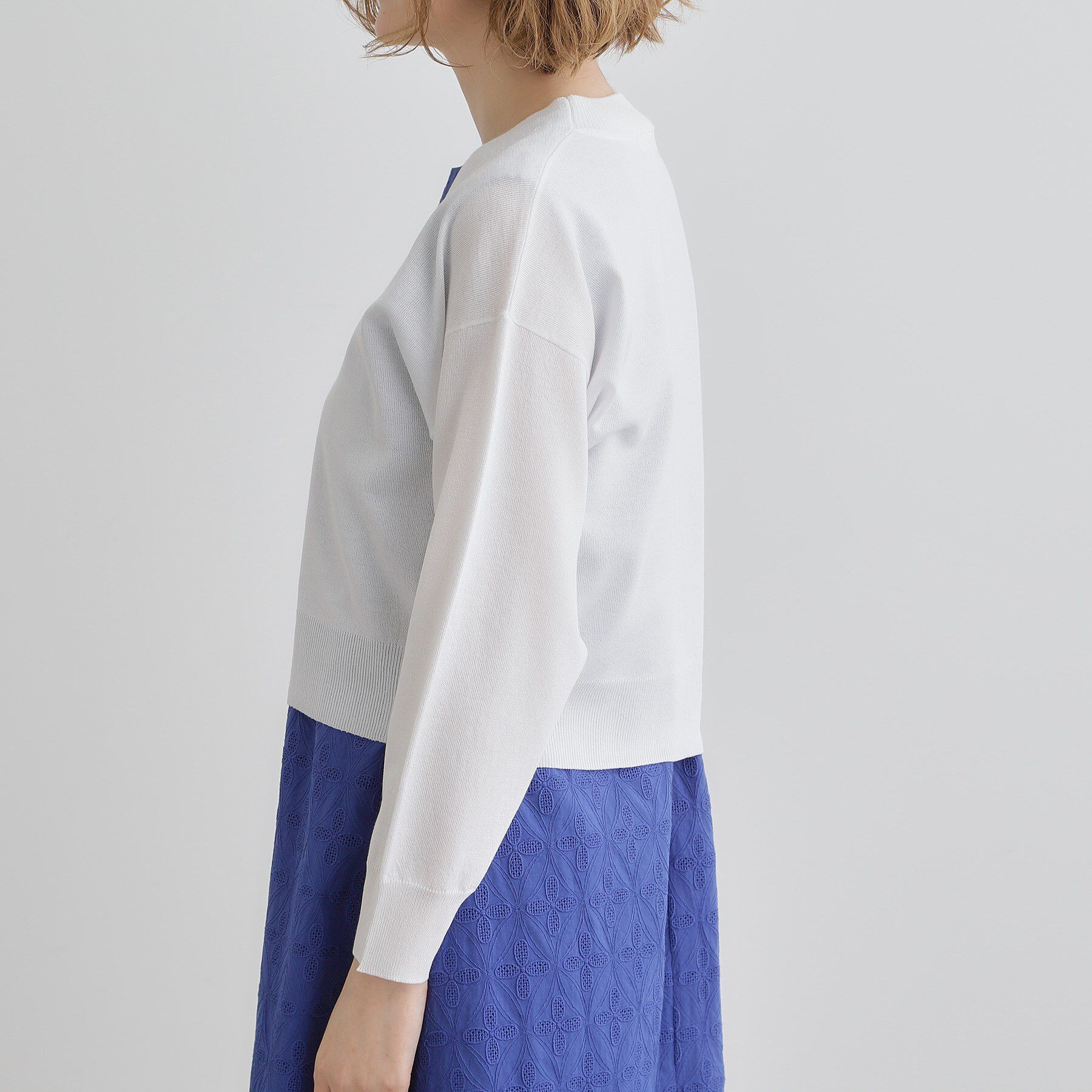 grove「【洗える】シアーニットジップカーディガン」|カーディガン|