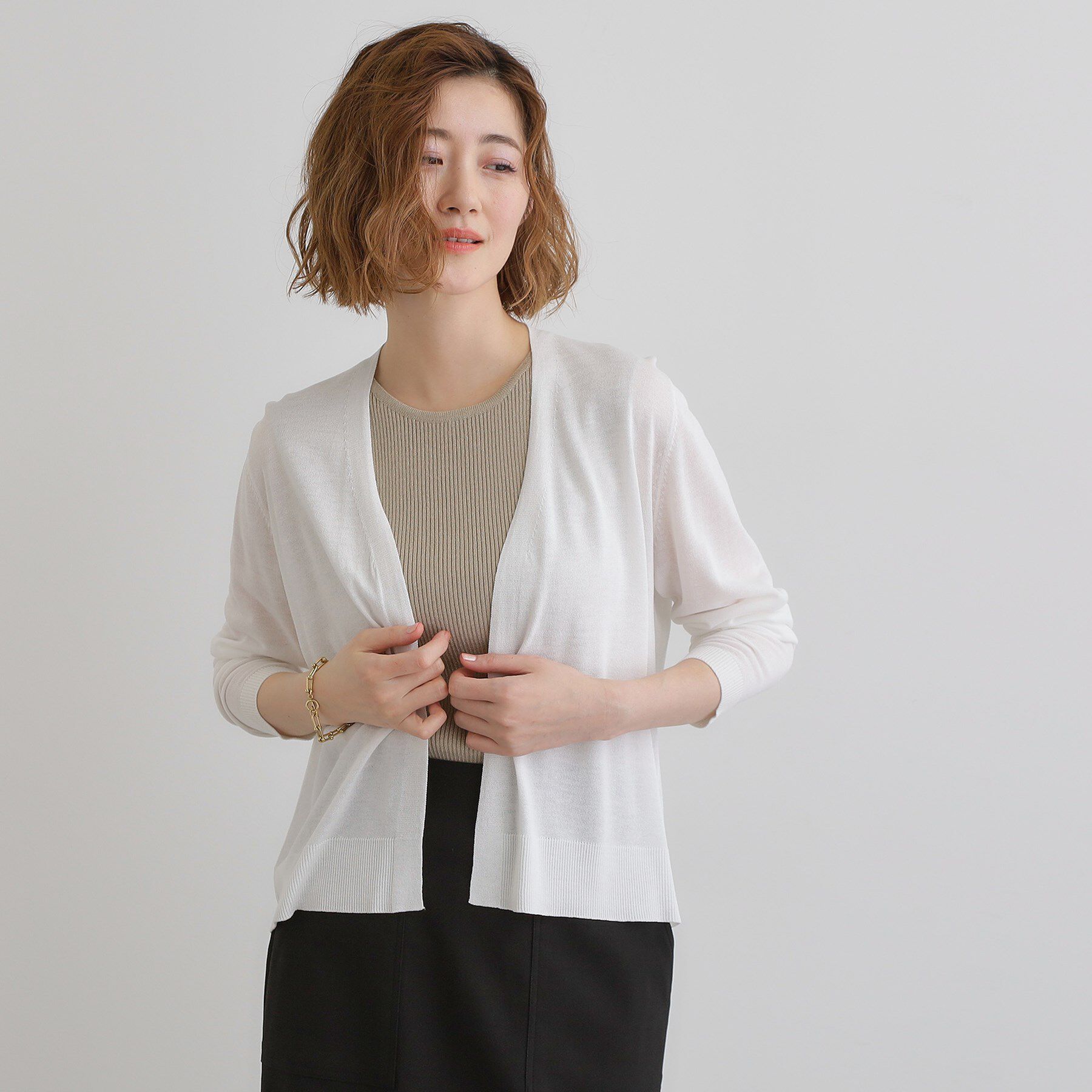 grove「【接触冷感/UVカットetc】夏に嬉しい機能付き！ベーシックショートカーディガン」|カーディガン|