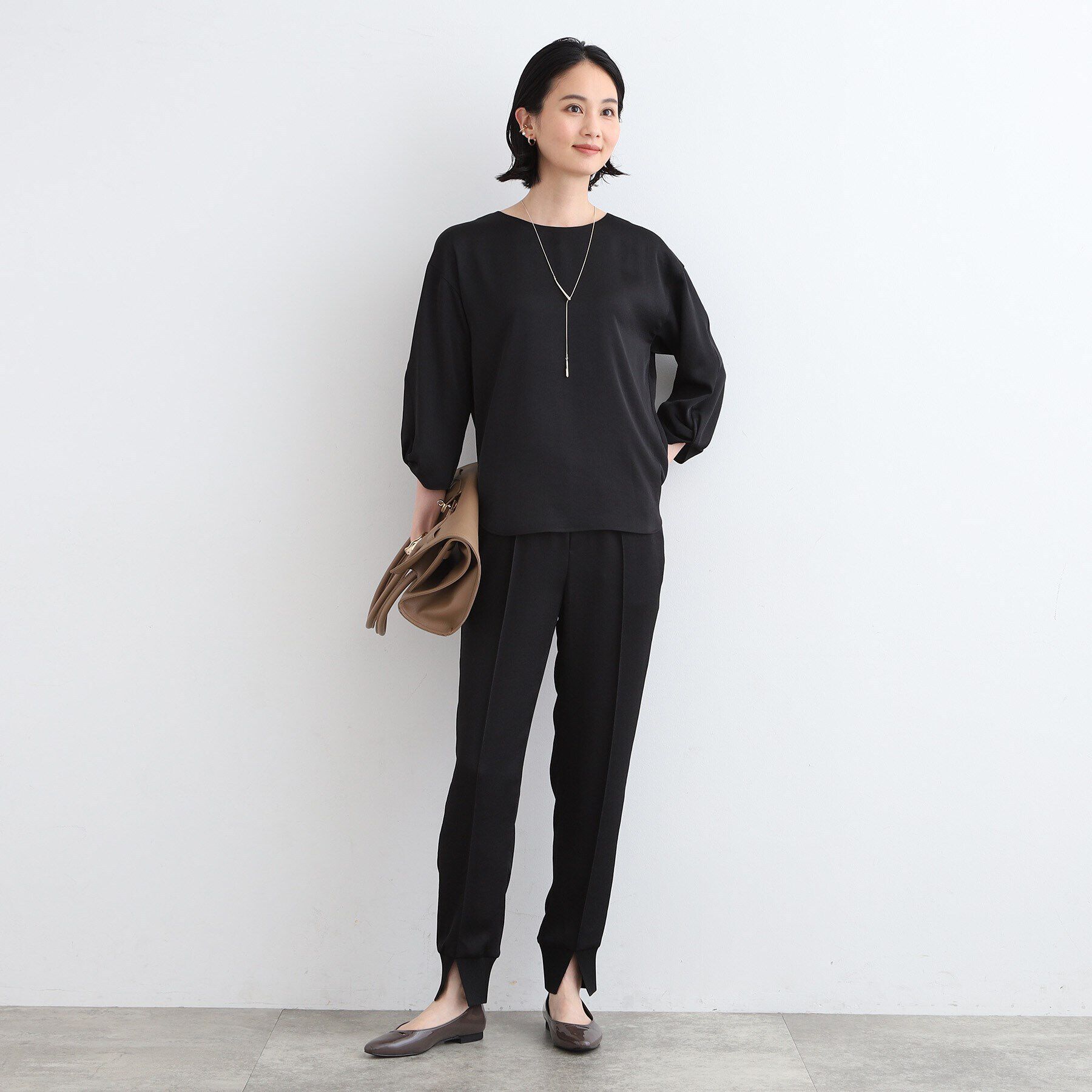 INDIVI「【こなれSETUP／洗える／サテン】ジョグパンツ」|その他|