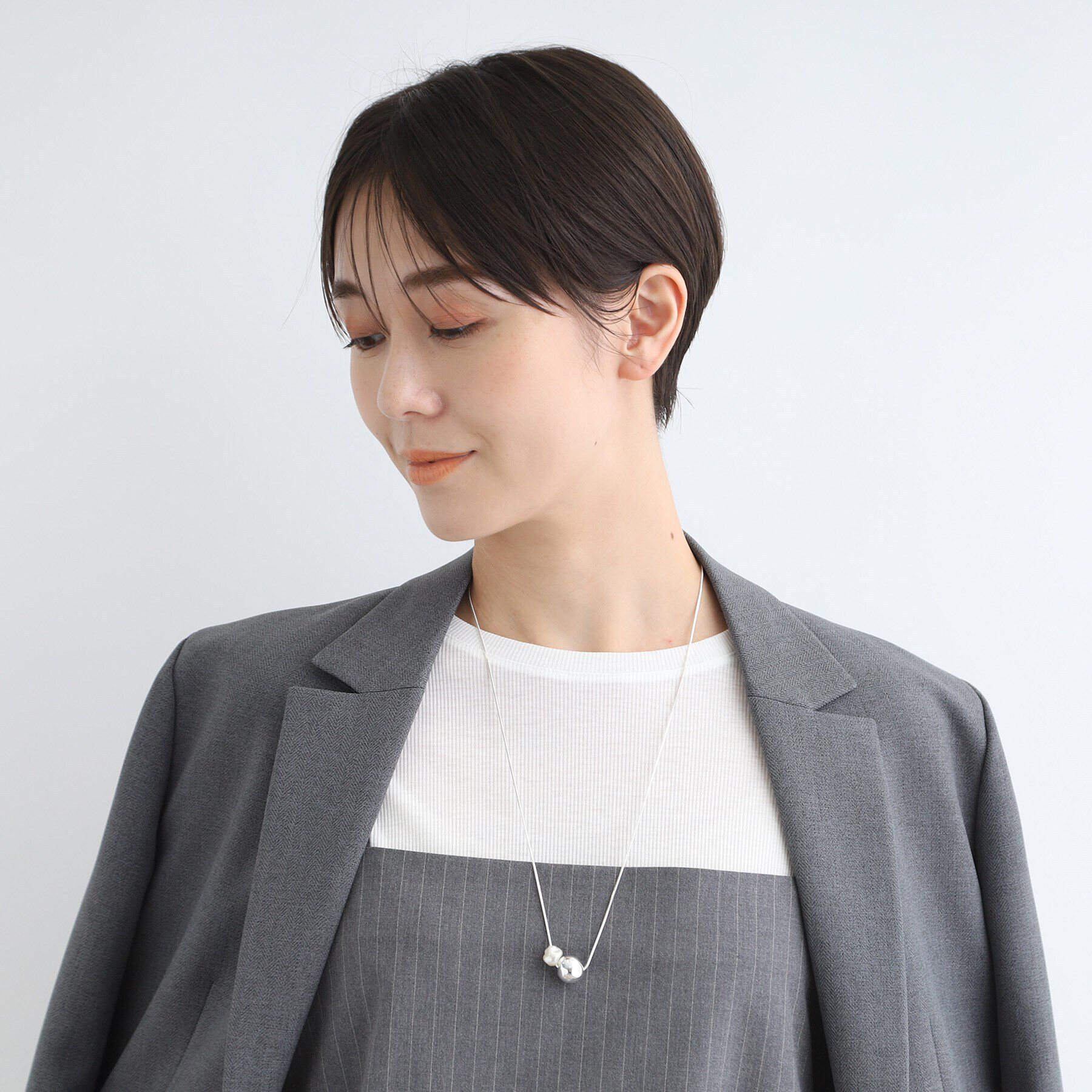 INDIVI「【フリーアジャスター】カットボールネックレス」|ネックレス|
