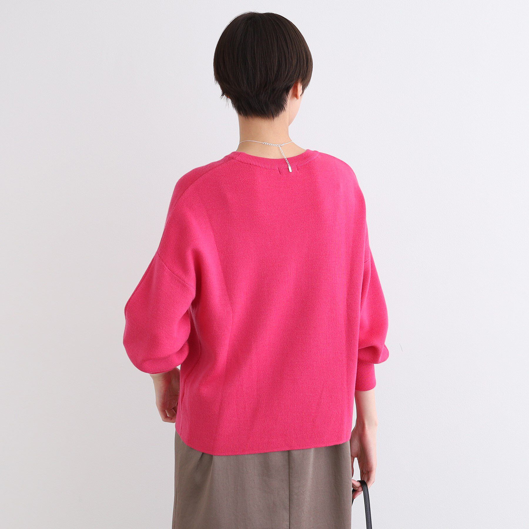 INDIVI「【ウール混／洗える】スウェットライク スムースニット」|ニット・セーター|