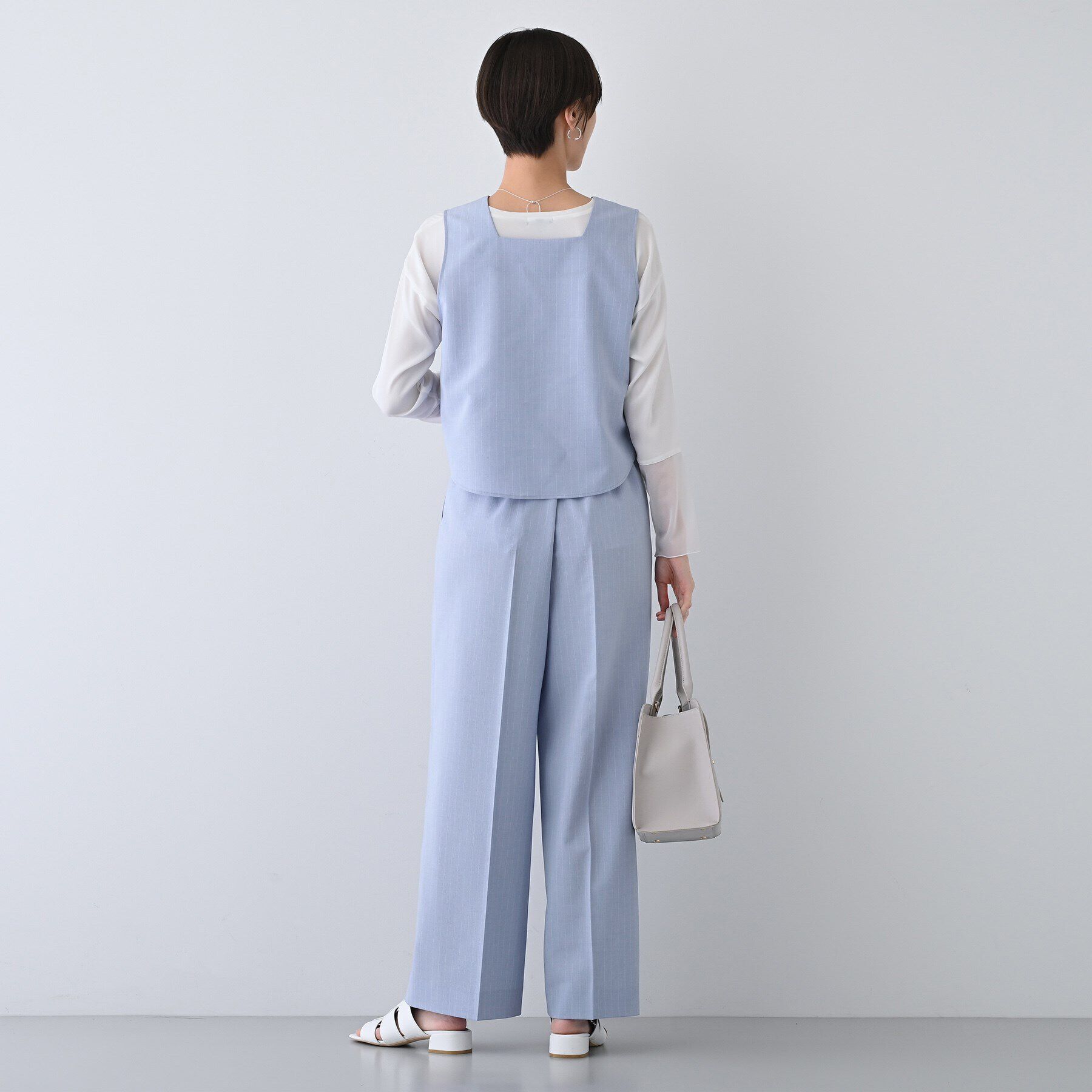 INDIVI「【洗える／2WAY】リネンライクサロペット」|オールインワン|