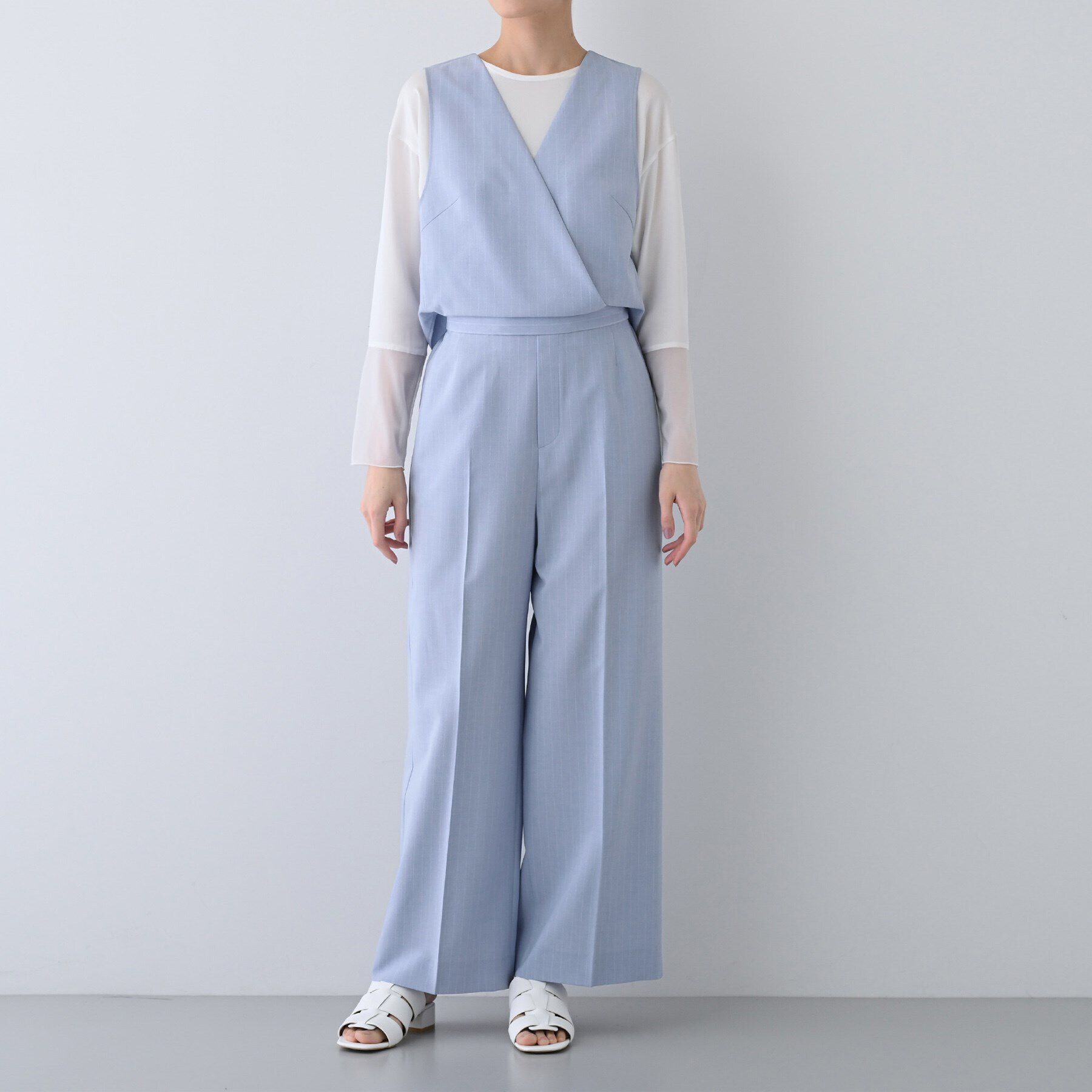 INDIVI「【洗える／2WAY】リネンライクサロペット」|オールインワン|