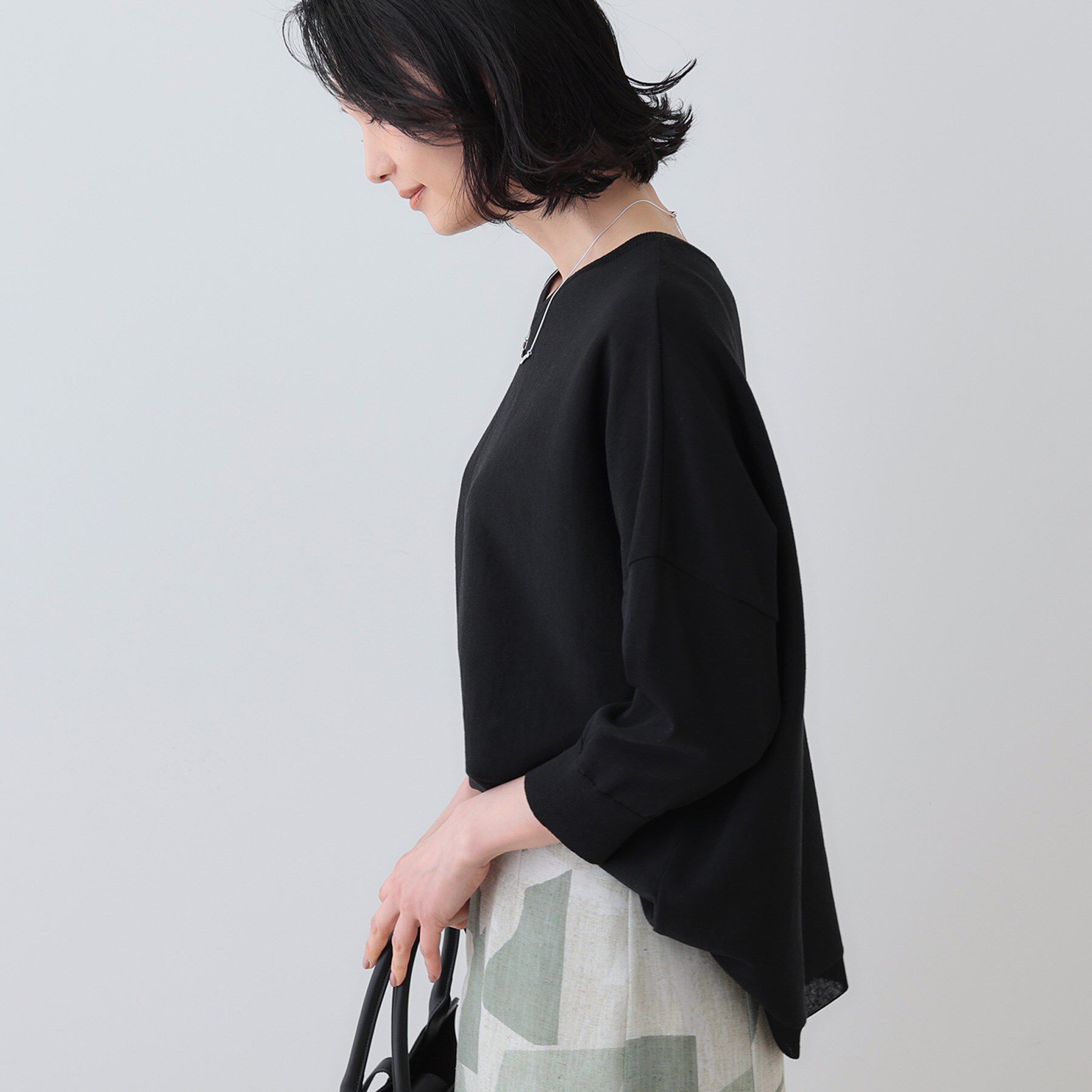 INDIVI「【洗える】コットンリネン ドルマンニット」|ニット・セーター|