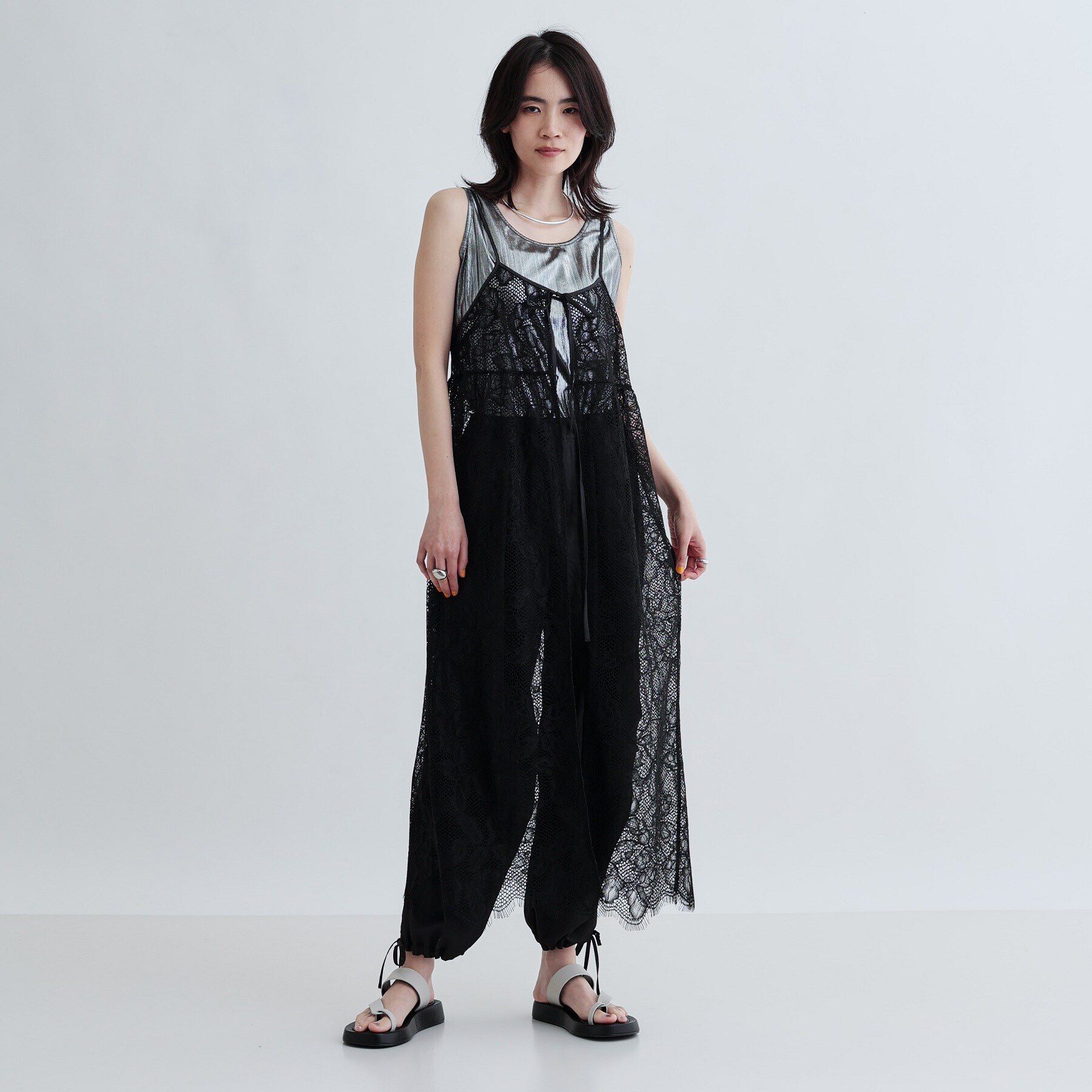 GALLEST「ボタニカルレースジレ」|ワンピース|ブラック(019)