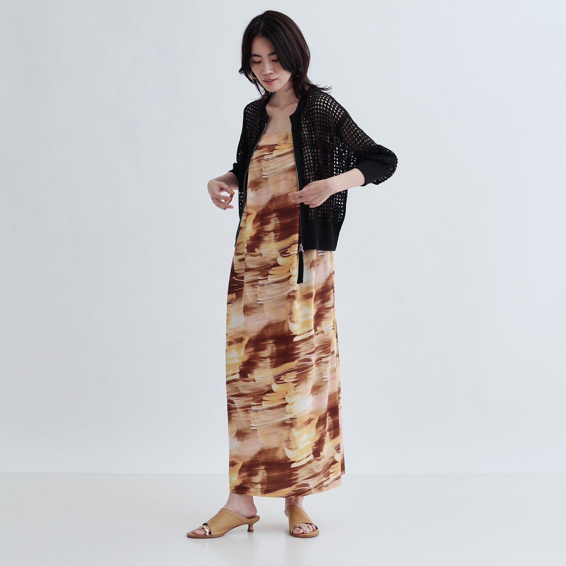 GALLEST「透かし編みニットカーディガン」|カーディガン|