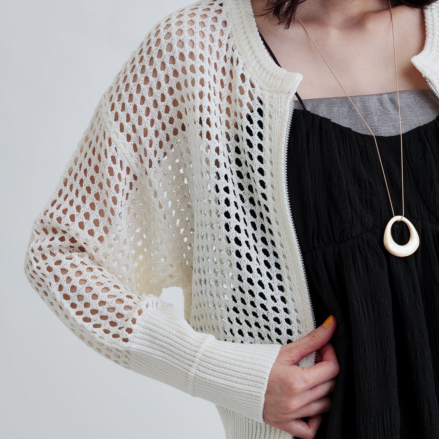 GALLEST「透かし編みニットカーディガン」|カーディガン|