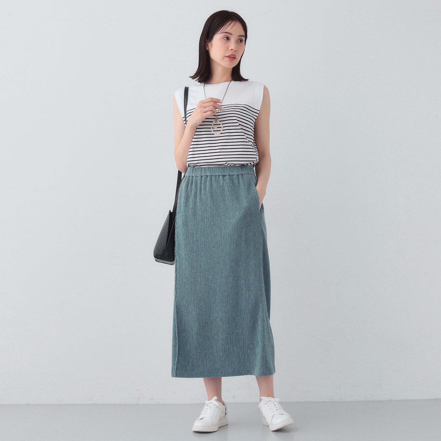 INDIVI「【日本製／SETUP可能】巻き風デザインスカート」|スカート|