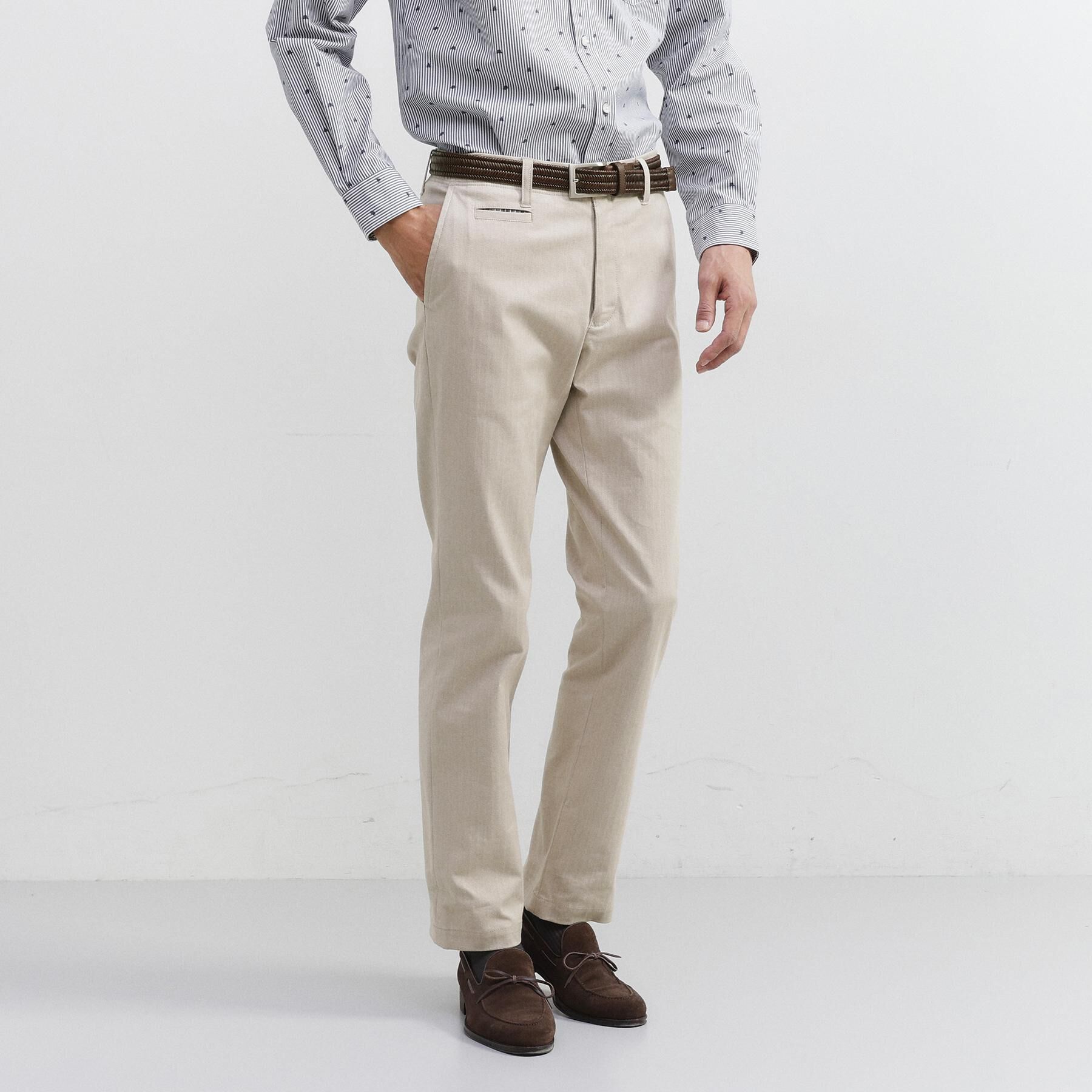 TAKEO KIKUCHI「【全7サイズ&times;8色展開！】トップマルチヘリンボン パンツ」|その他|ベージュ(052)