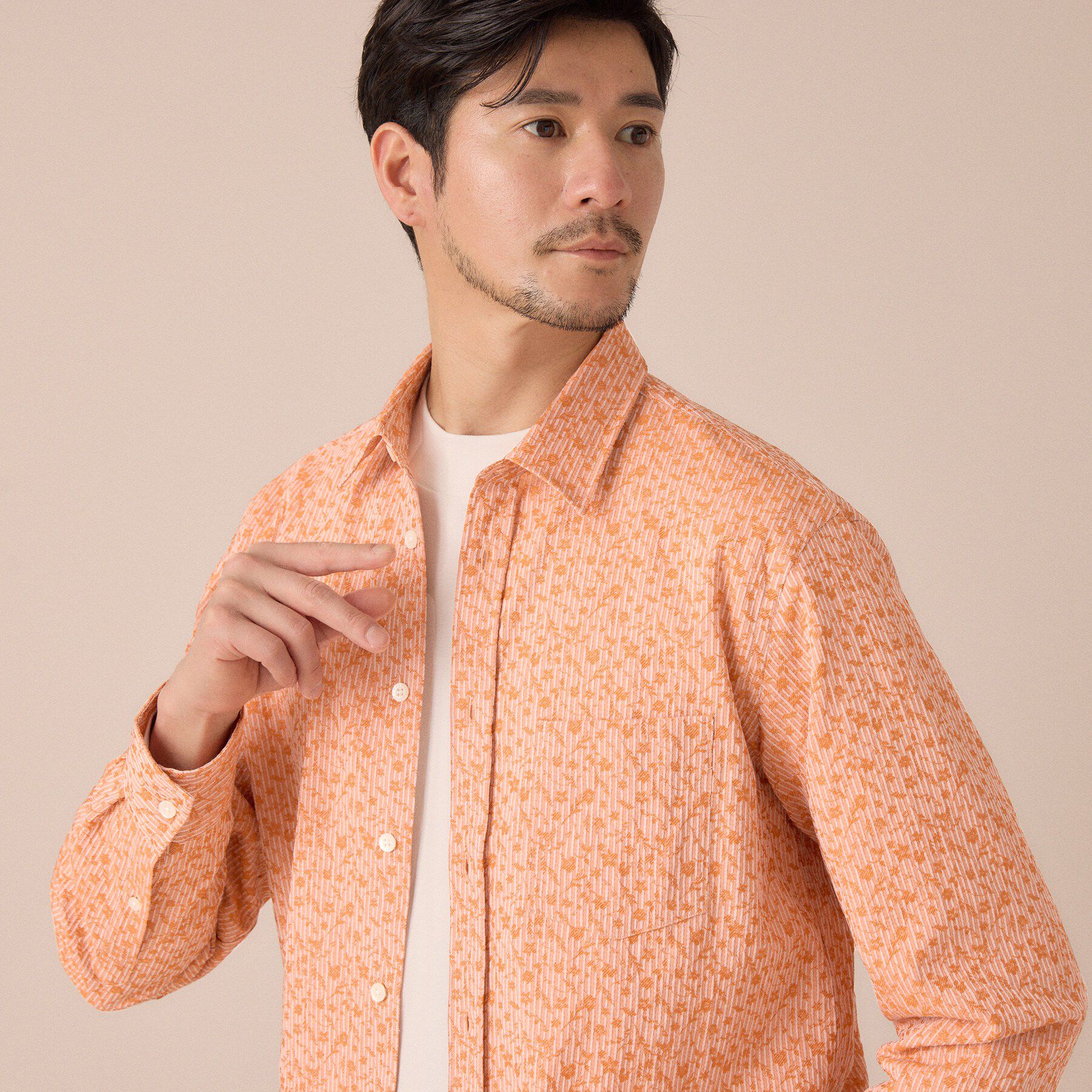 TAKEO KIKUCHI「播州 ドビーストライプ フラワーシャツ」|シャツ・ブラウス|