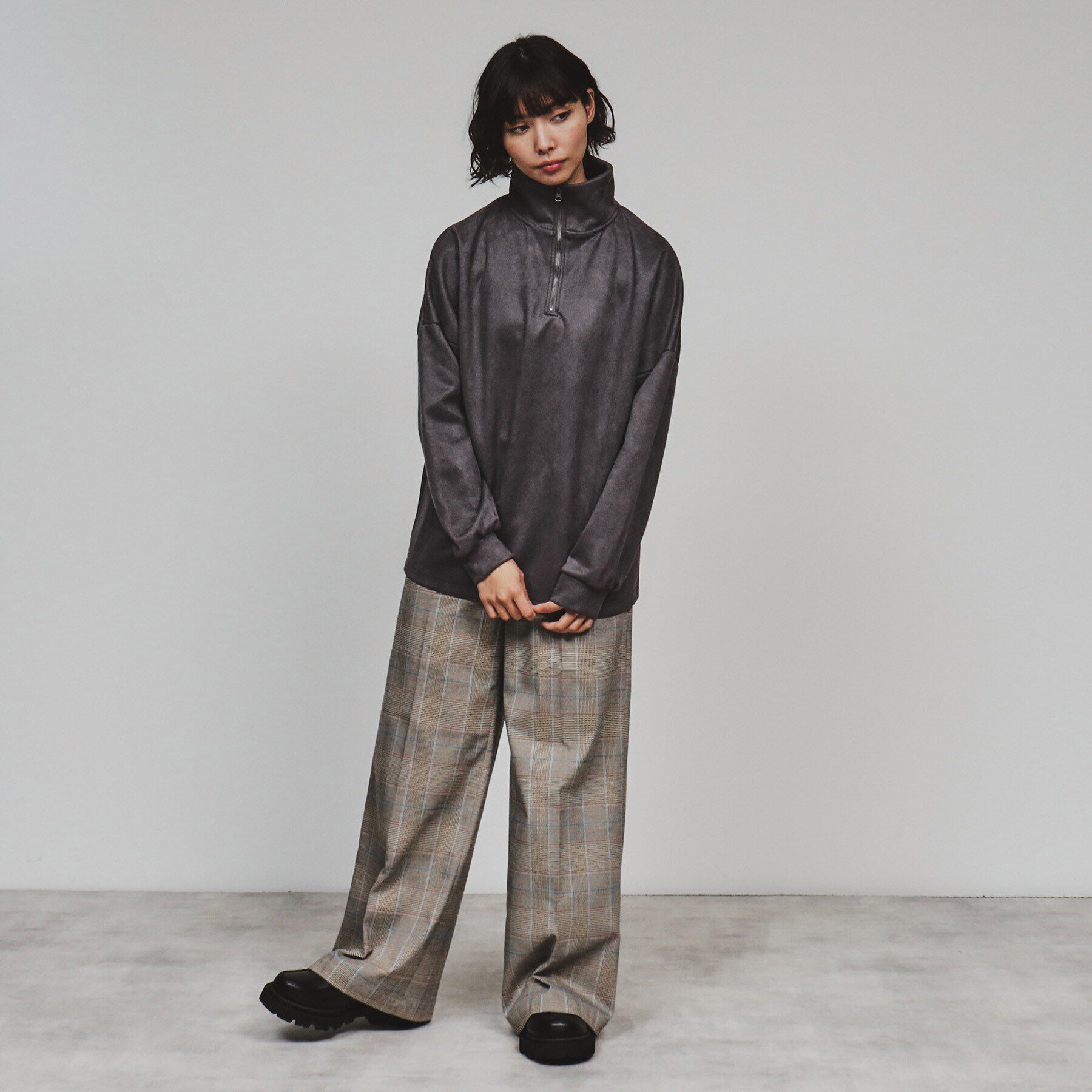 tk.TAKEO KIKUCHI「スエードプチドルマンハーフジップカットソー」|Tシャツ・カットソー|