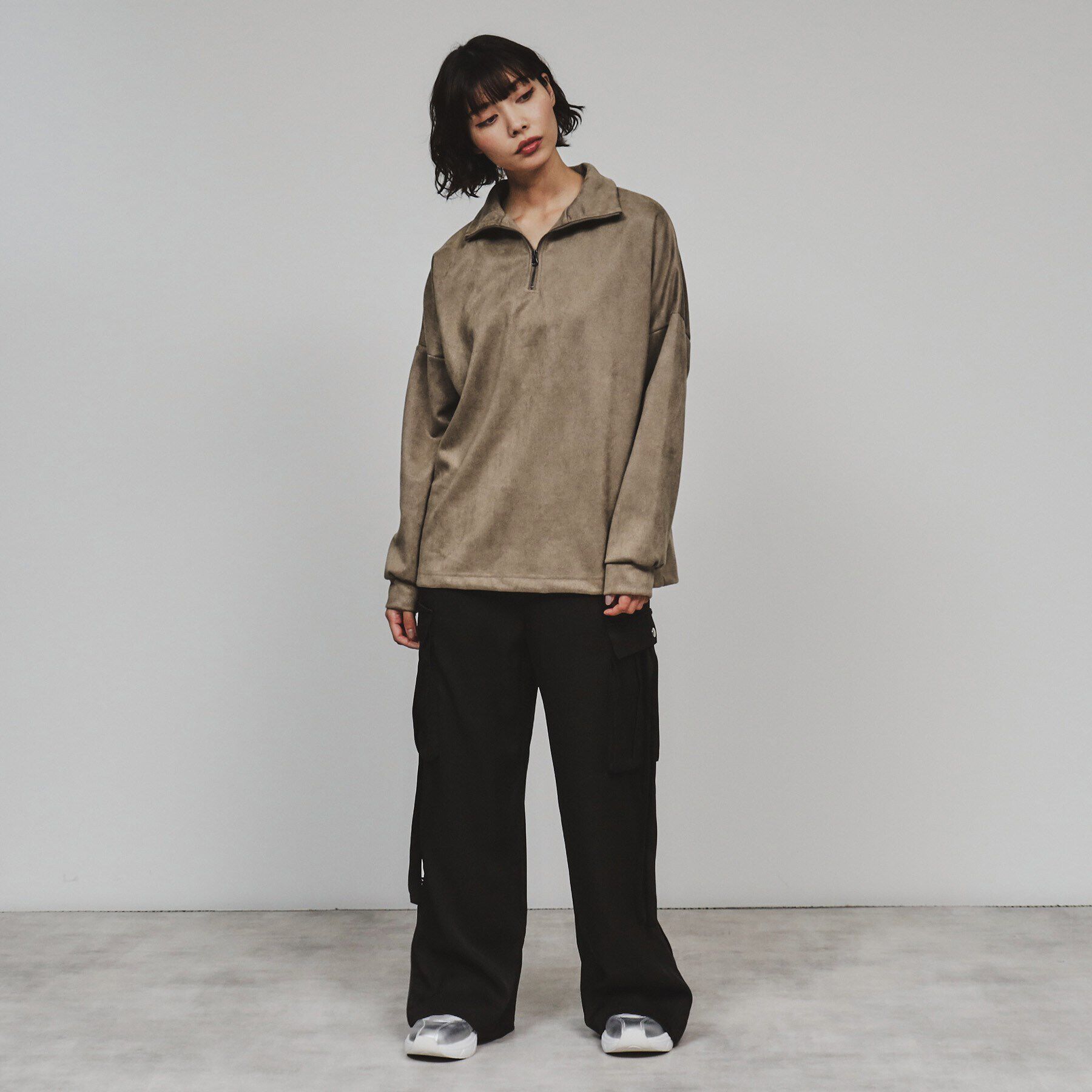 tk.TAKEO KIKUCHI「スエードプチドルマンハーフジップカットソー」|Tシャツ・カットソー|