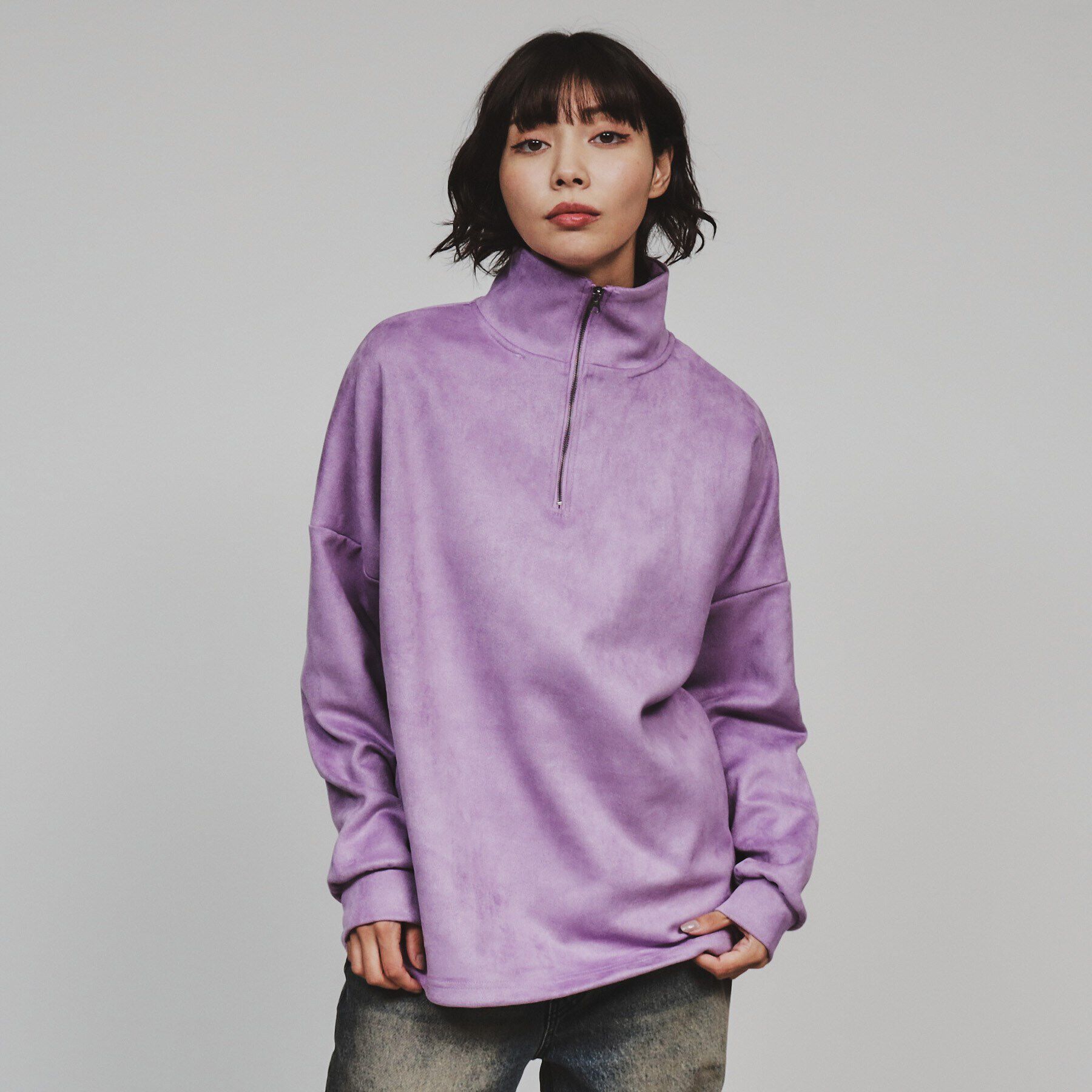 tk.TAKEO KIKUCHI「スエードプチドルマンハーフジップカットソー」|Tシャツ・カットソー|