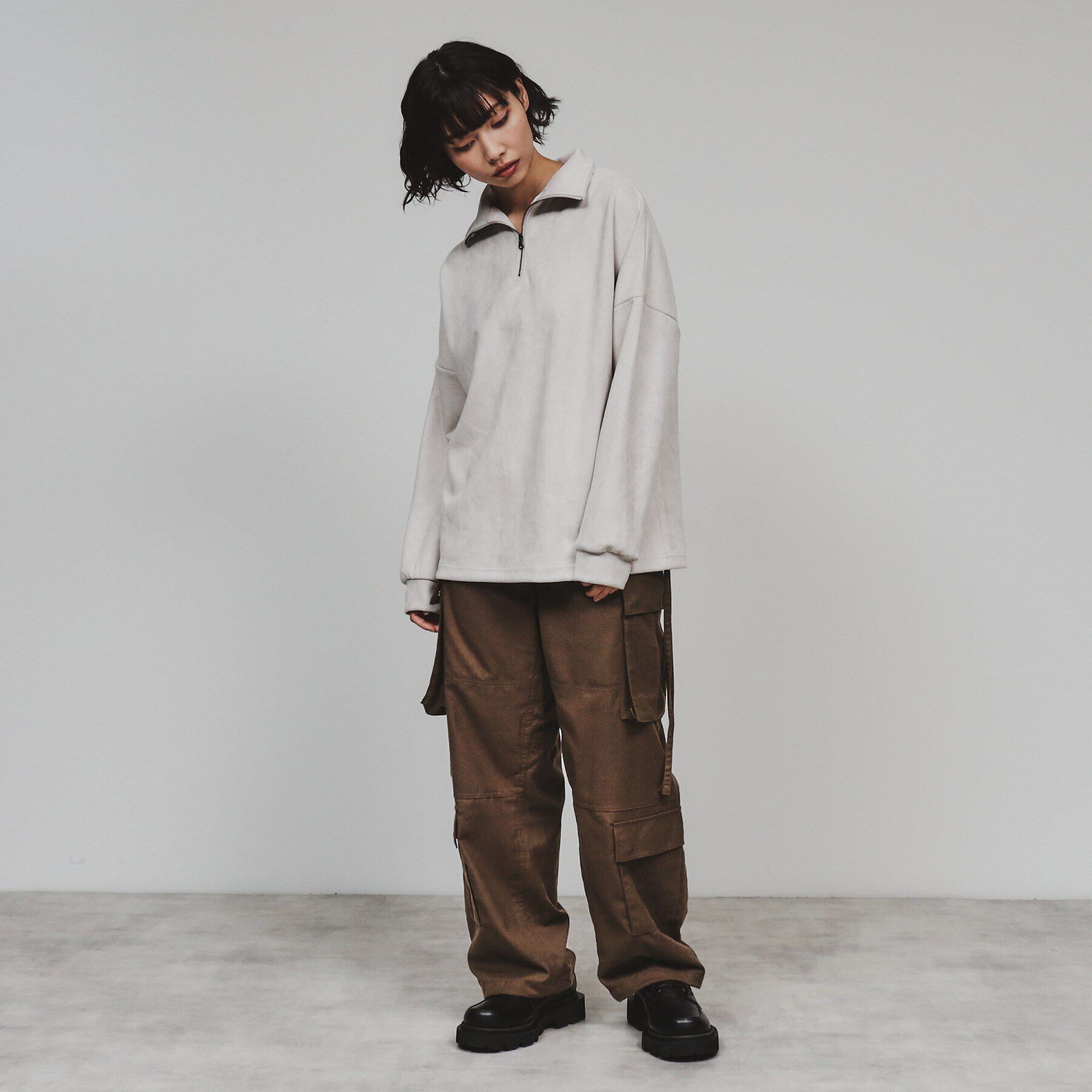 tk.TAKEO KIKUCHI「スエードプチドルマンハーフジップカットソー」|Tシャツ・カットソー|