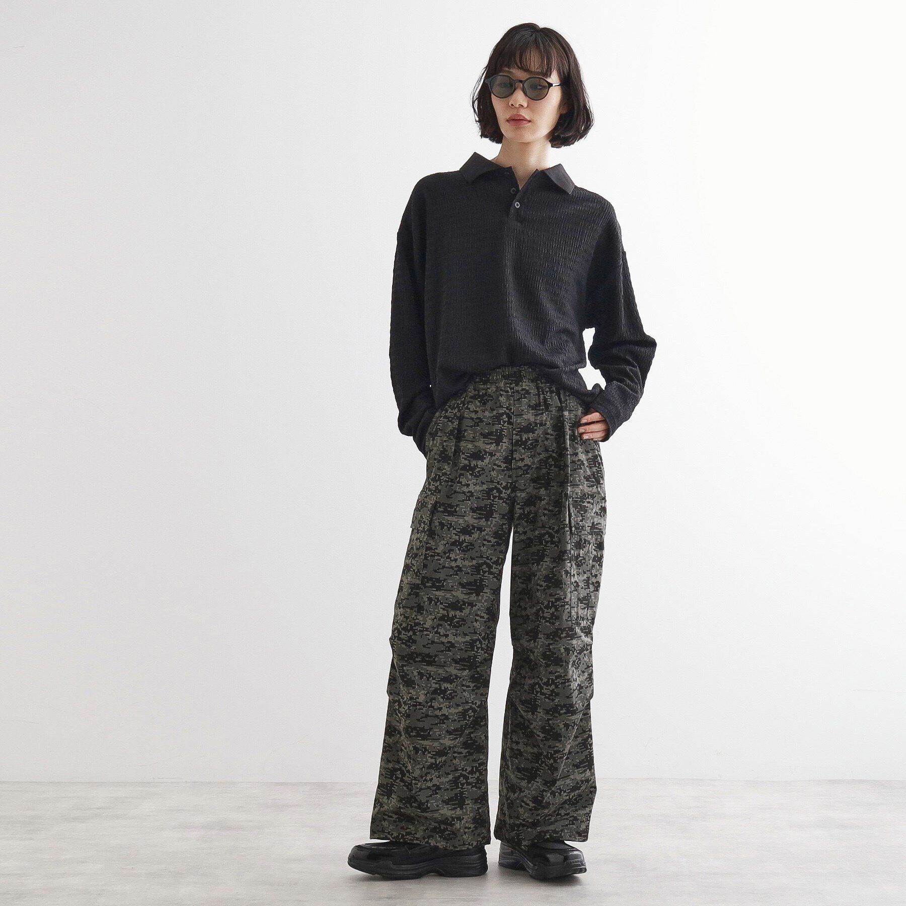 tk.TAKEO KIKUCHI「デジカモプリントワイドカーゴパンツ」|その他|