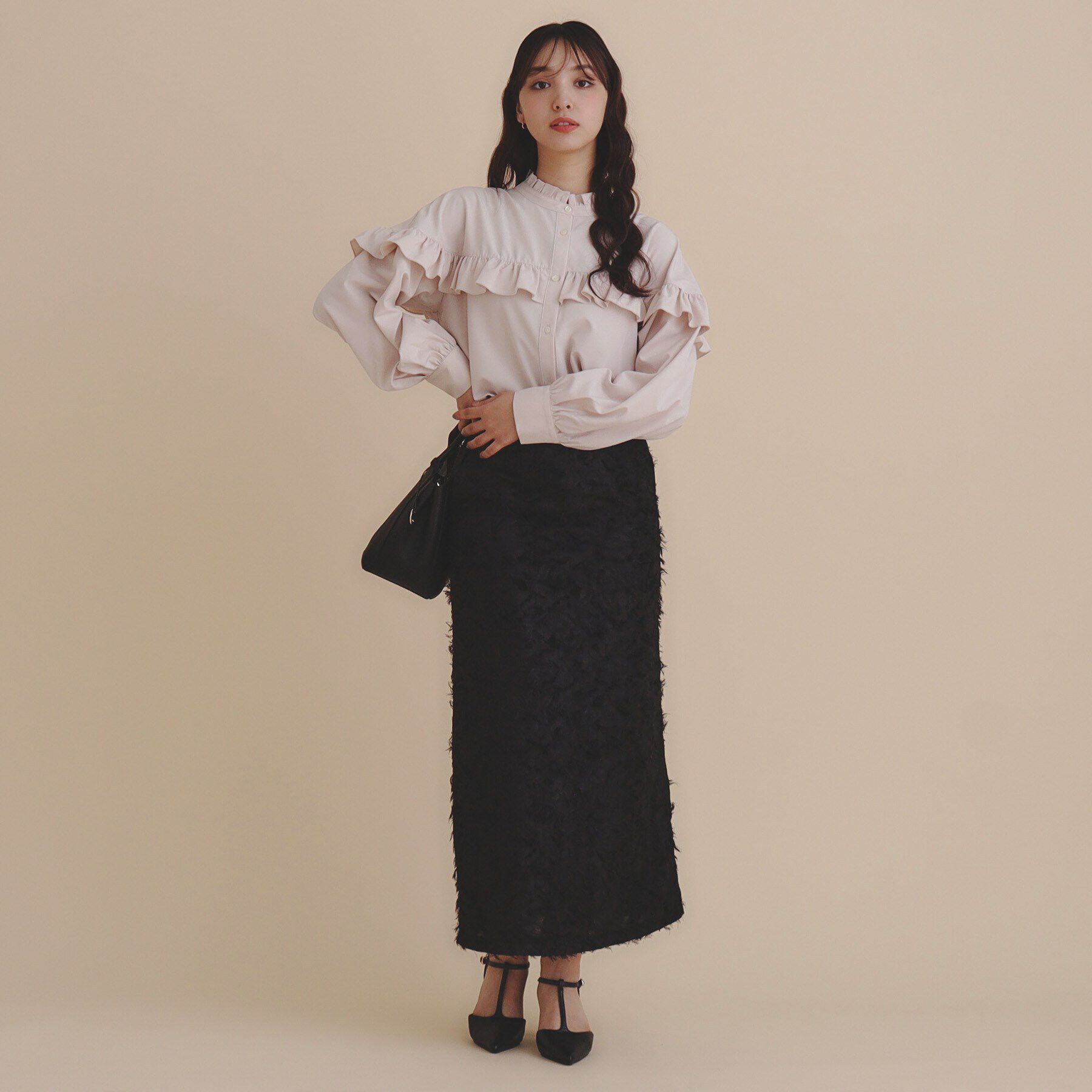 index「《美人百花掲載》カットジャカードタイトスカート/セットアップ対応【洗濯機洗い可】」|スカート|