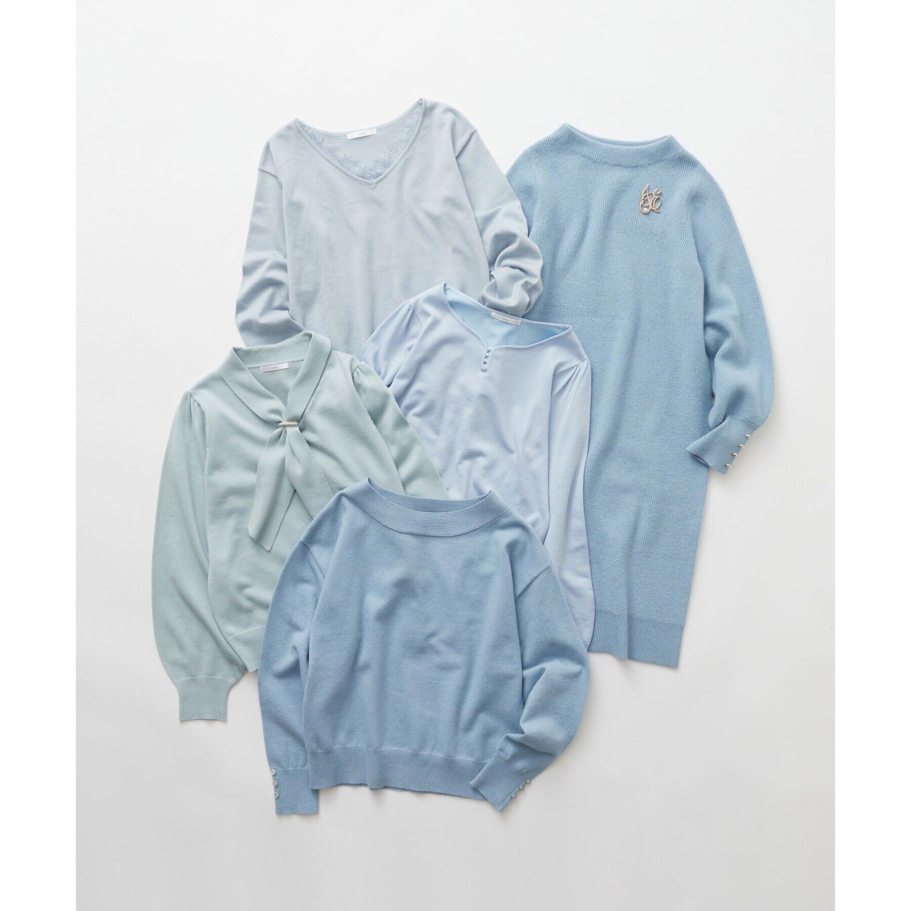 index「《5color/XS-LLsize》パール調デザインハートネックニット【洗濯機洗い可】」|ニット・セーター|