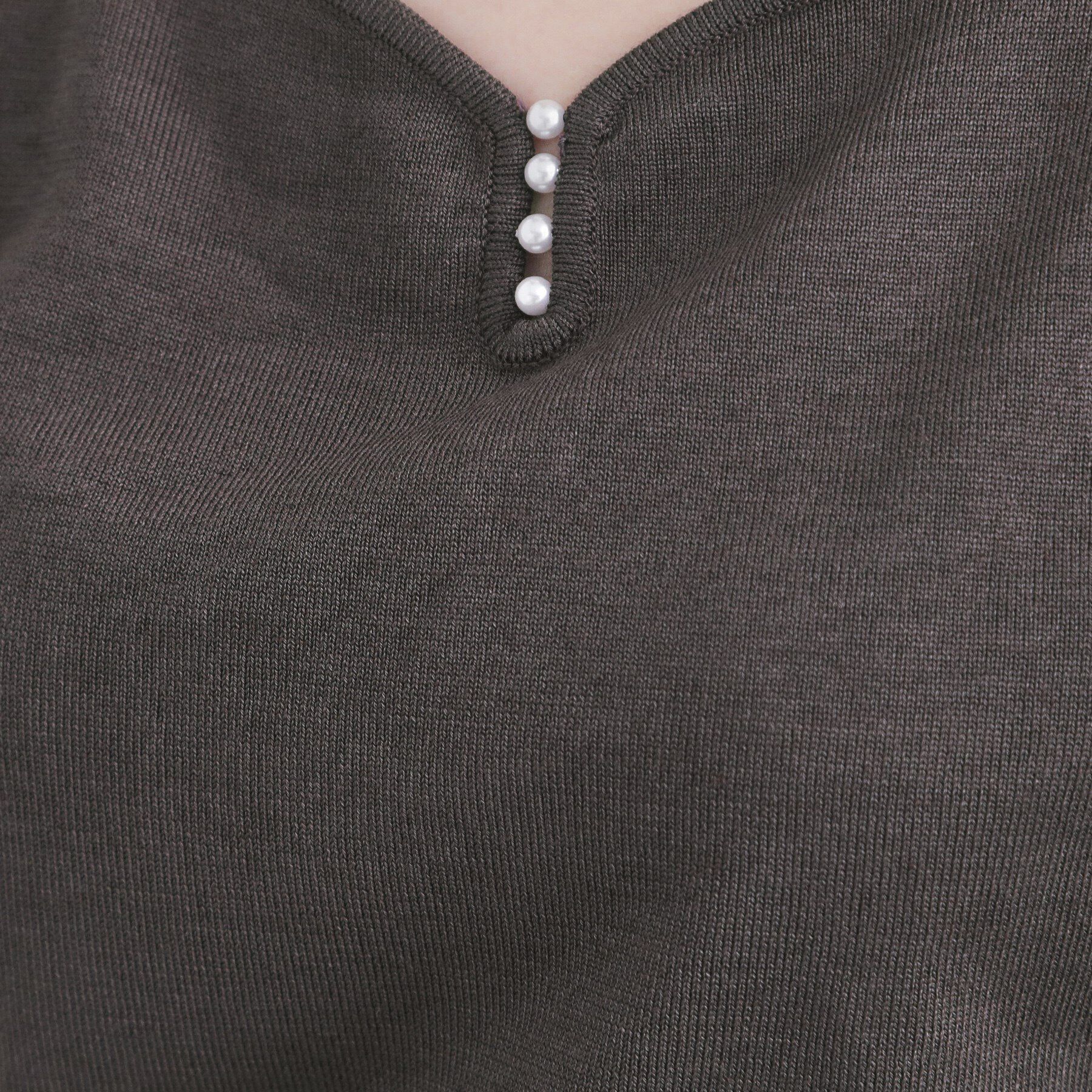 index「《5color/XS-LLsize》パール調デザインハートネックニット【洗濯機洗い可】」|ニット・セーター|