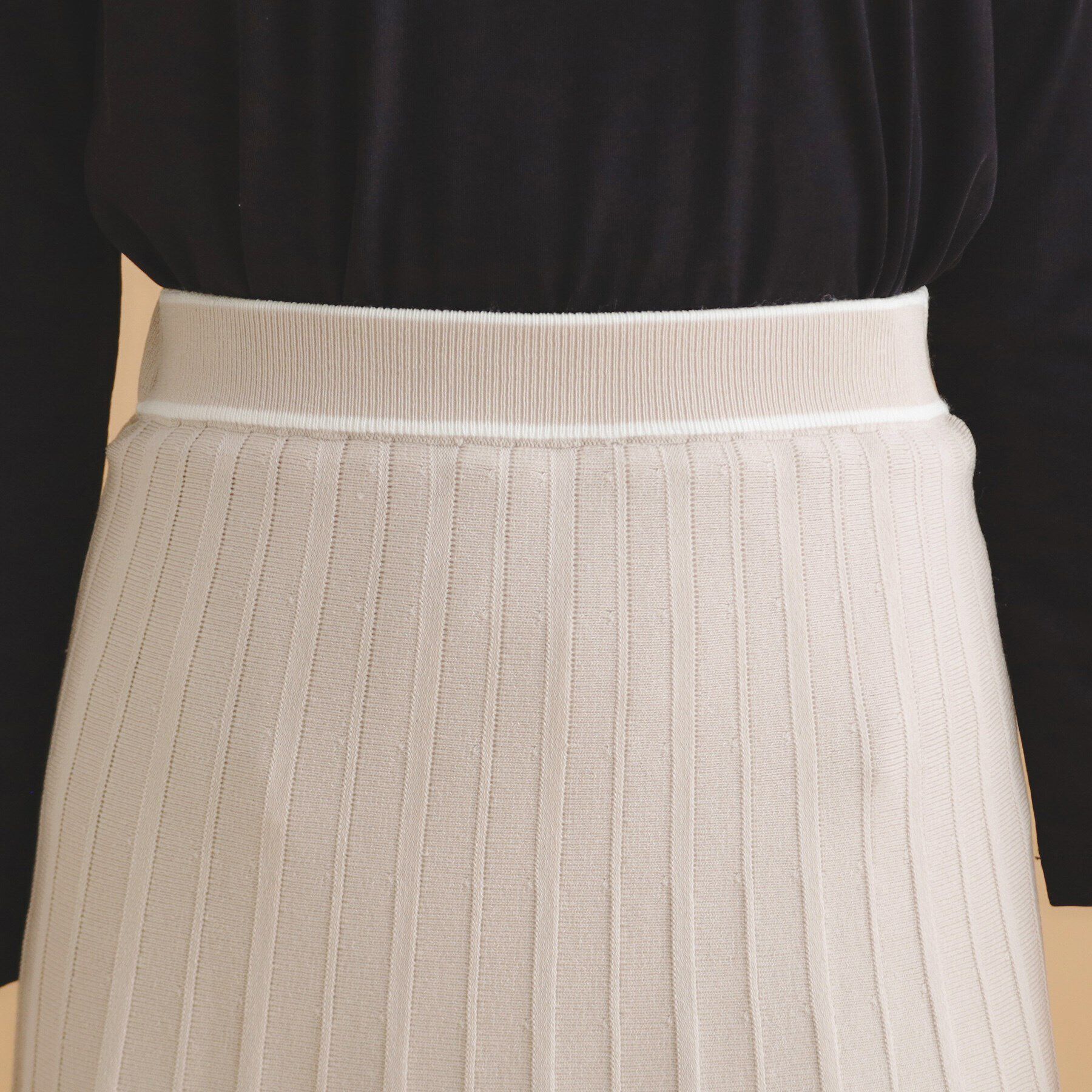 index「バイカラーフレアスカート/ニットアップ対応【洗濯機洗い可/抗ピル】」|スカート|