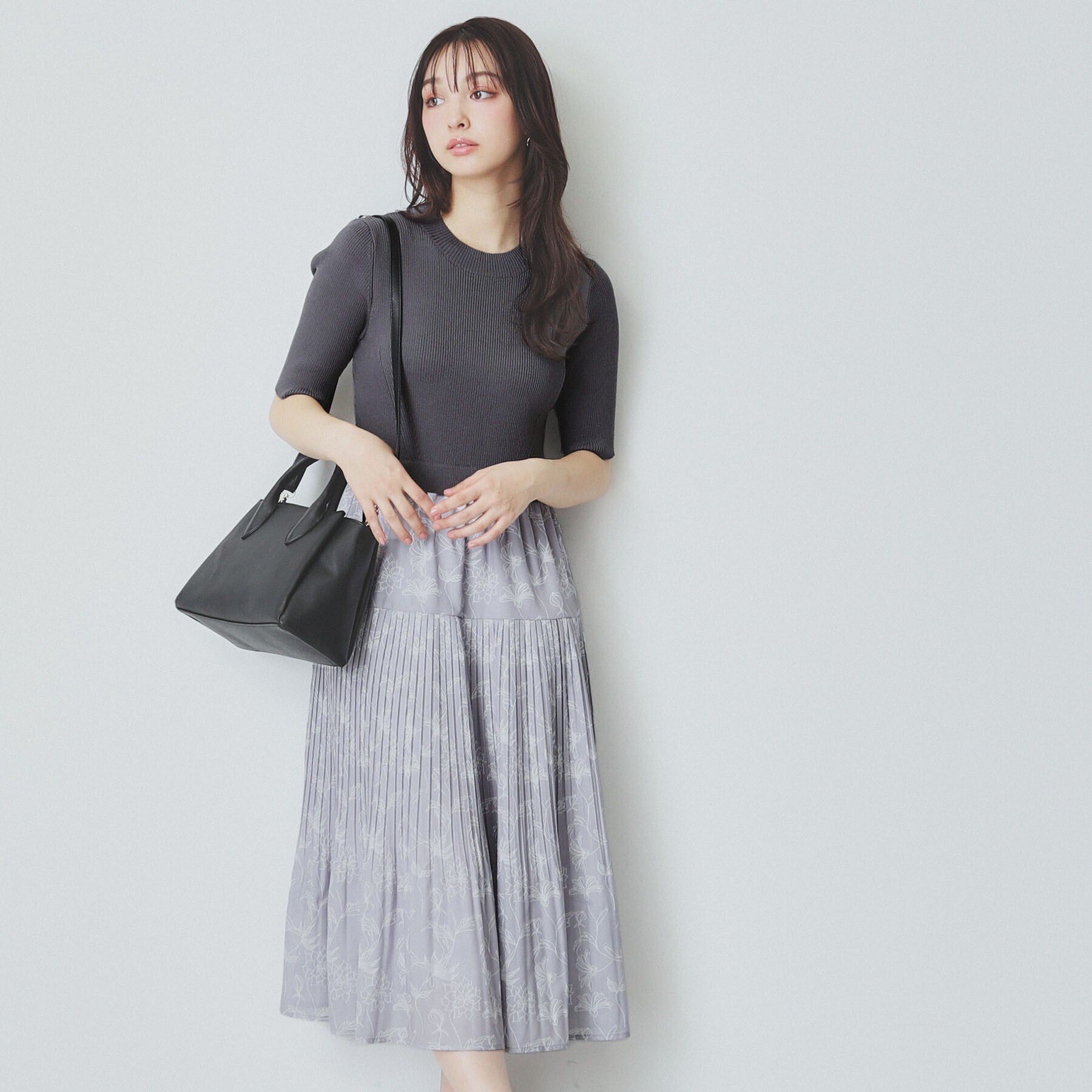 index「《ツインセット》カーディガン&times;ニットドッキングワンピース【洗濯機洗い可】」|スーツ|