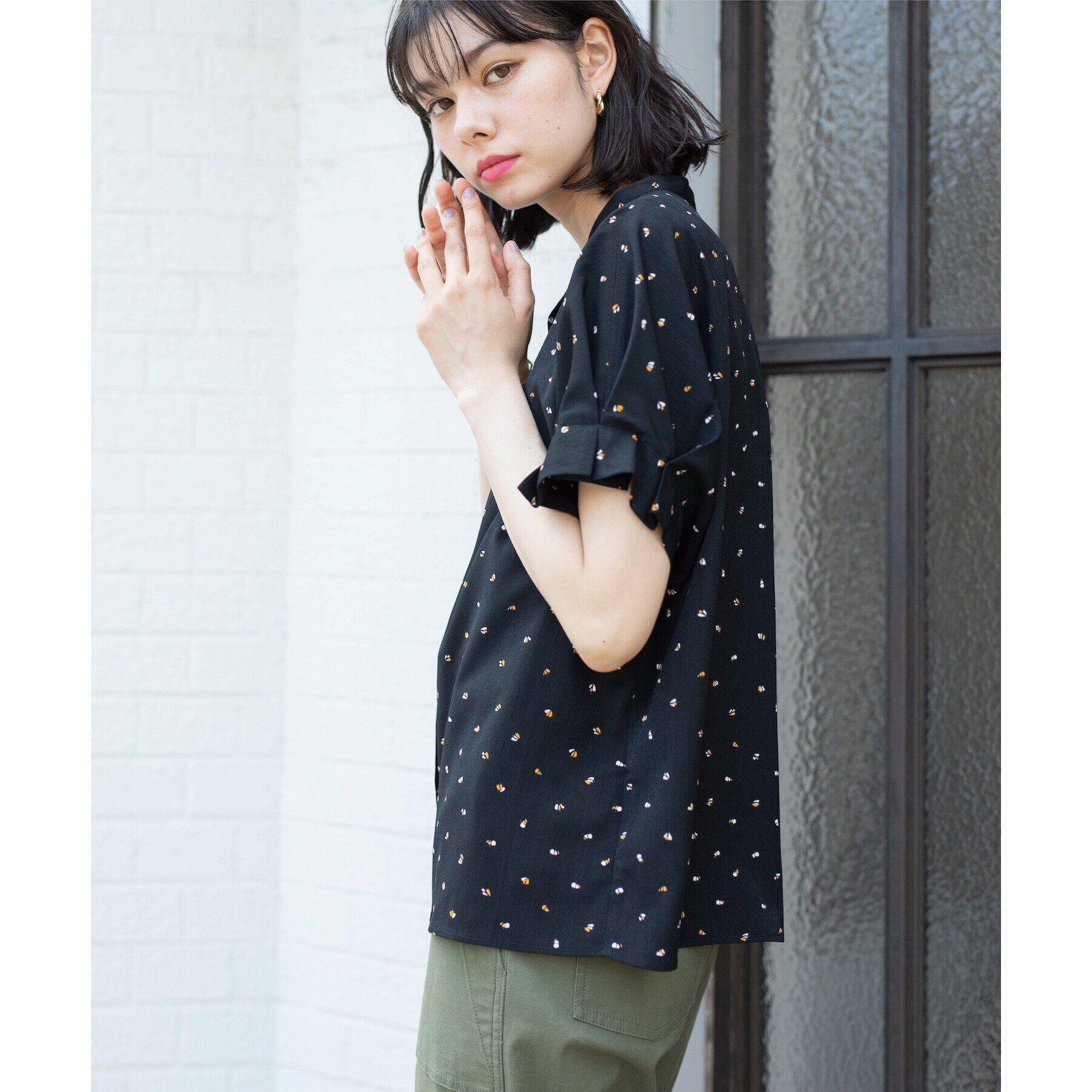 OPAQUE.CLIP「タックスリーブブラウス【洗濯機洗い可】」|シャツ・ブラウス|ブラック(119)