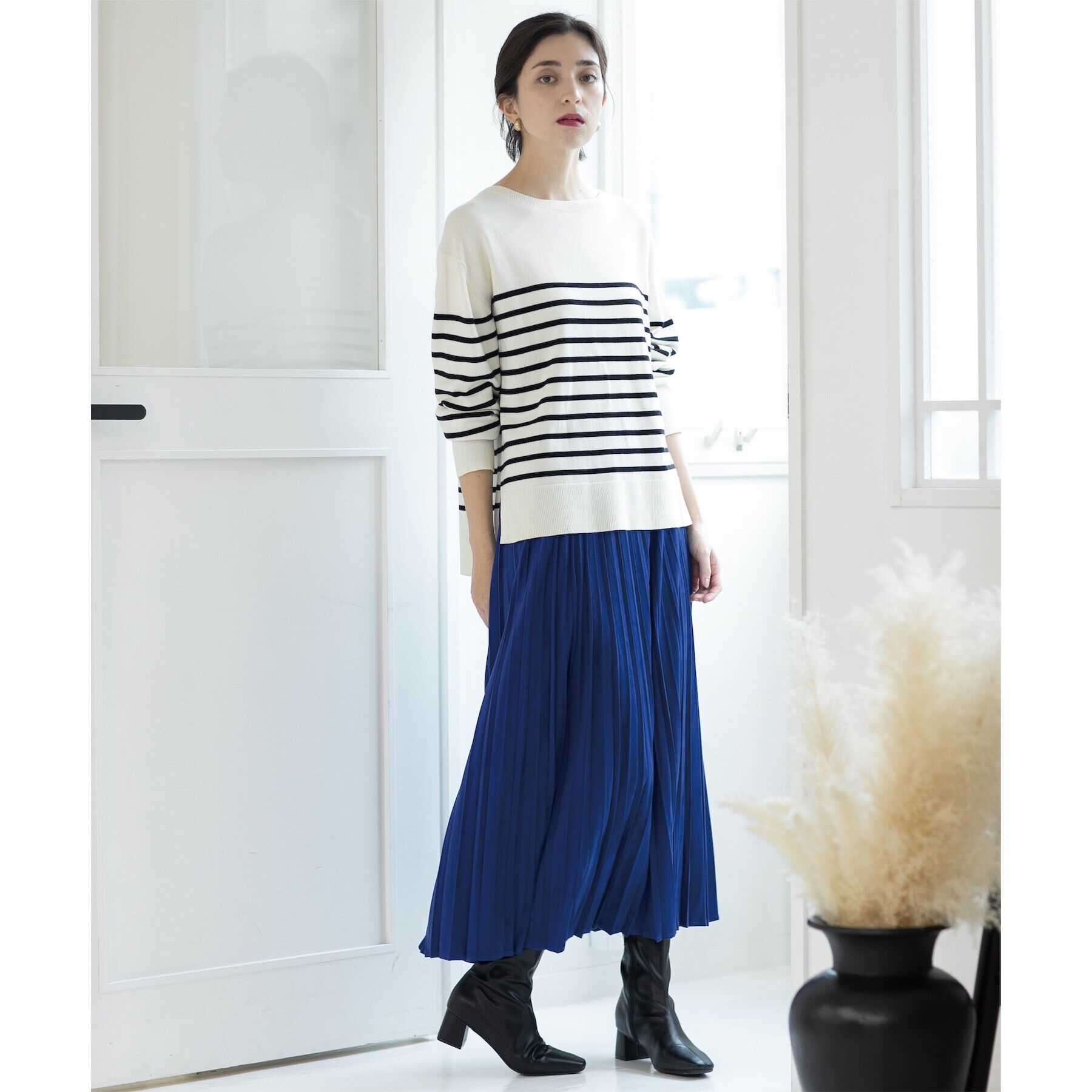 OPAQUE.CLIP「《5color/S-LLsize》フェイクスウェードイージープリーツスカート【洗濯機洗い可】」|スカート|