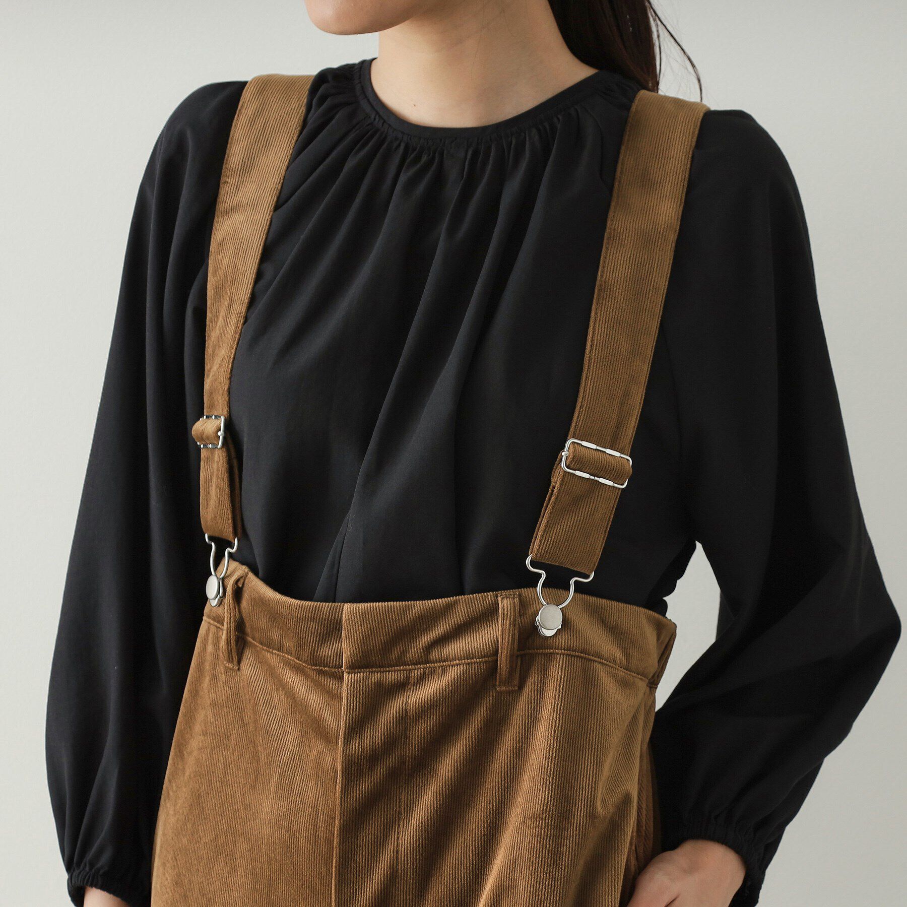 OPAQUE.CLIP「コーデュロイ ワイドサロペット【洗濯機洗い可】」|オールインワン|