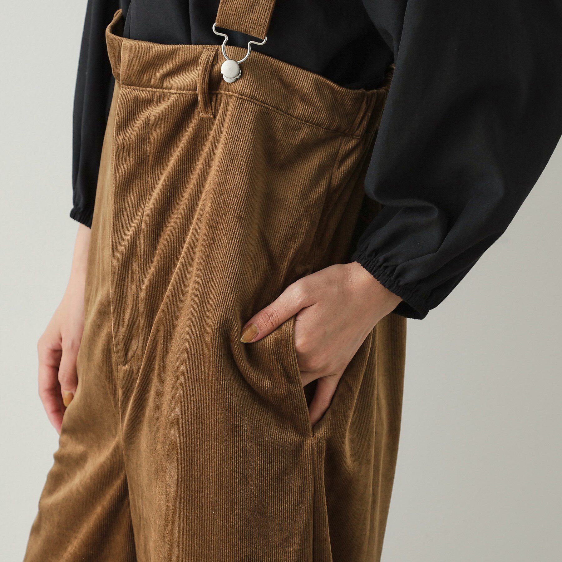 OPAQUE.CLIP「コーデュロイ ワイドサロペット【洗濯機洗い可】」|オールインワン|