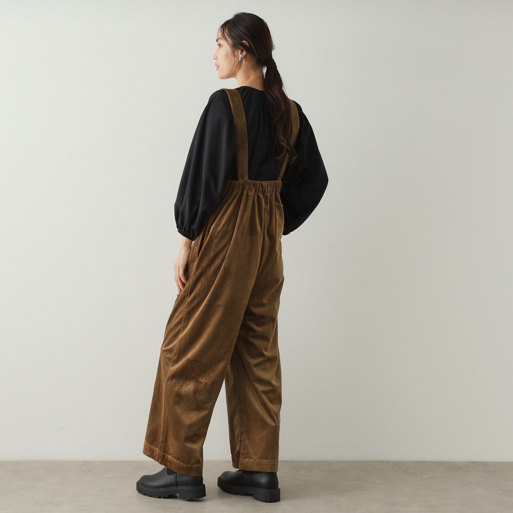 OPAQUE.CLIP「コーデュロイ ワイドサロペット【洗濯機洗い可】」|オールインワン|
