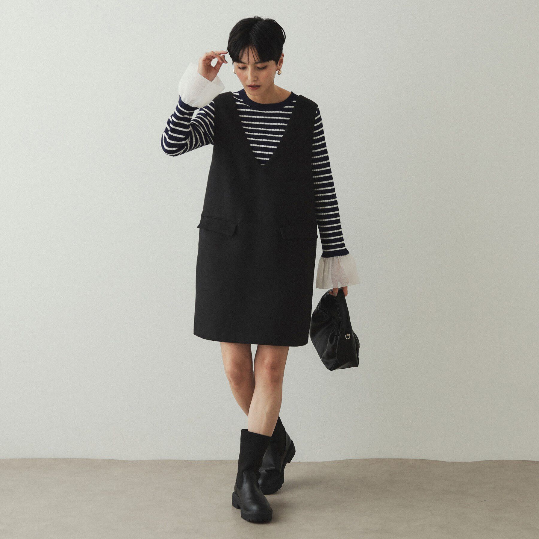 OPAQUE.CLIP「バルーンスリーブ リブニット【洗濯機洗い可】」|ニット・セーター|