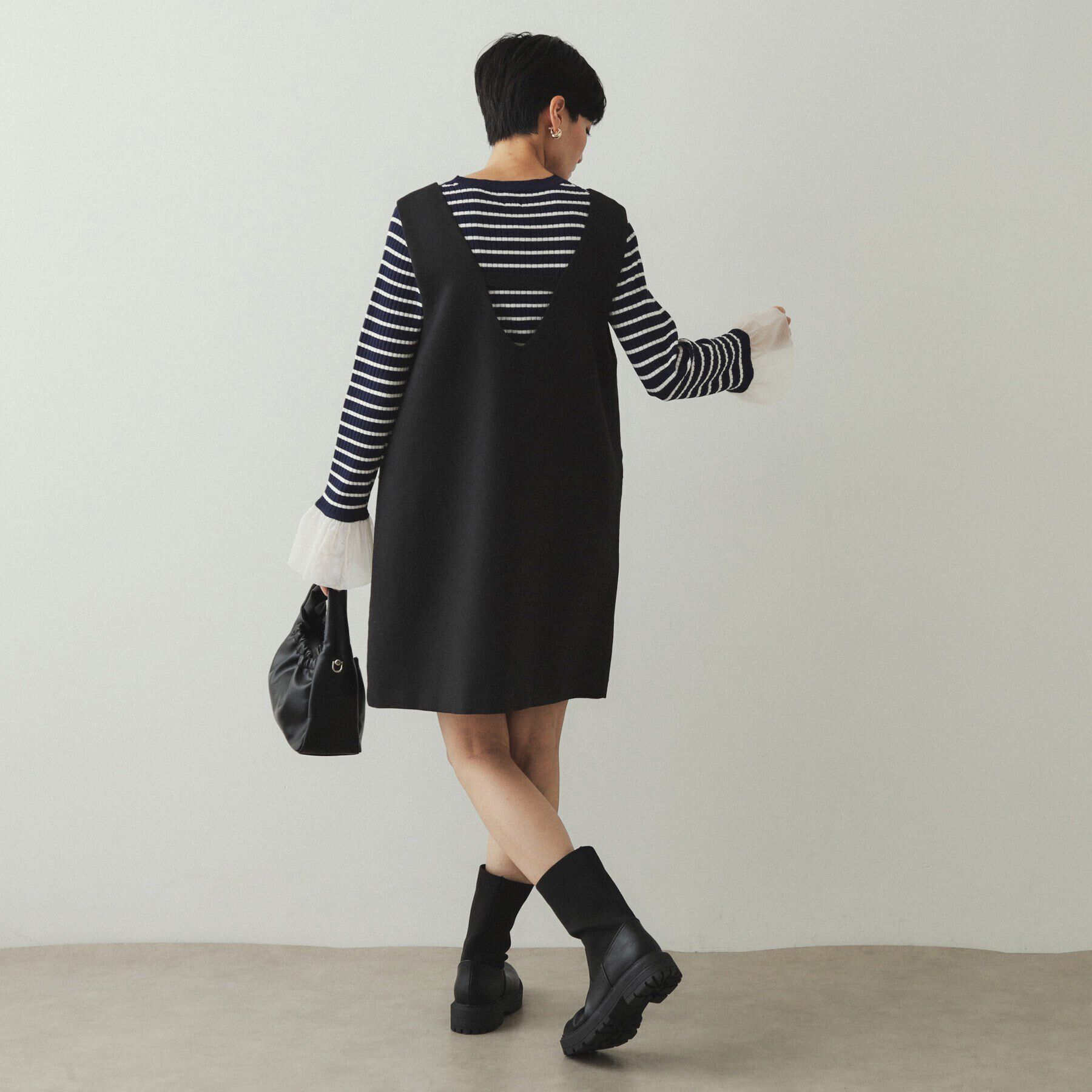 OPAQUE.CLIP「バルーンスリーブ リブニット【洗濯機洗い可】」|ニット・セーター|