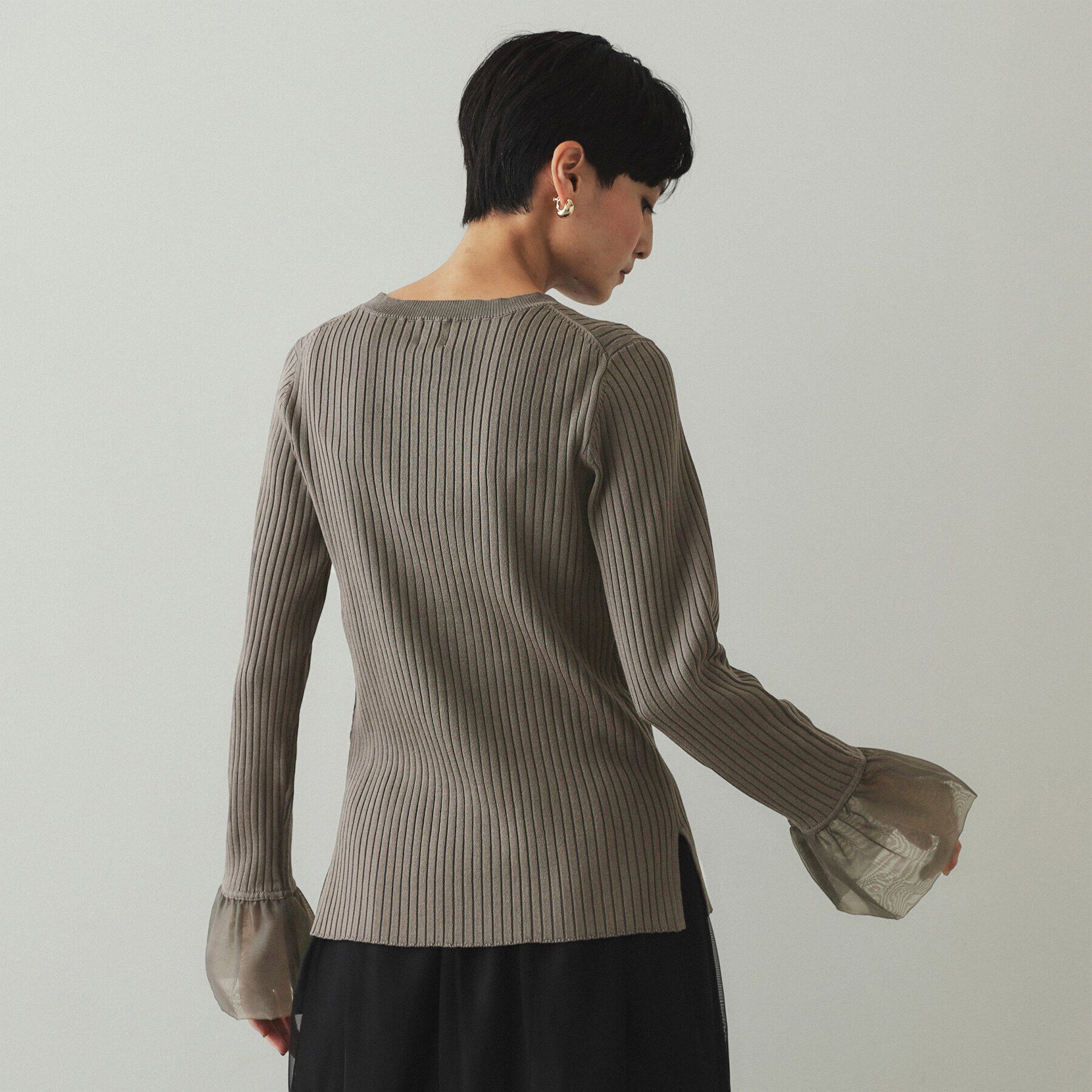 OPAQUE.CLIP「バルーンスリーブ リブニット【洗濯機洗い可】」|ニット・セーター|