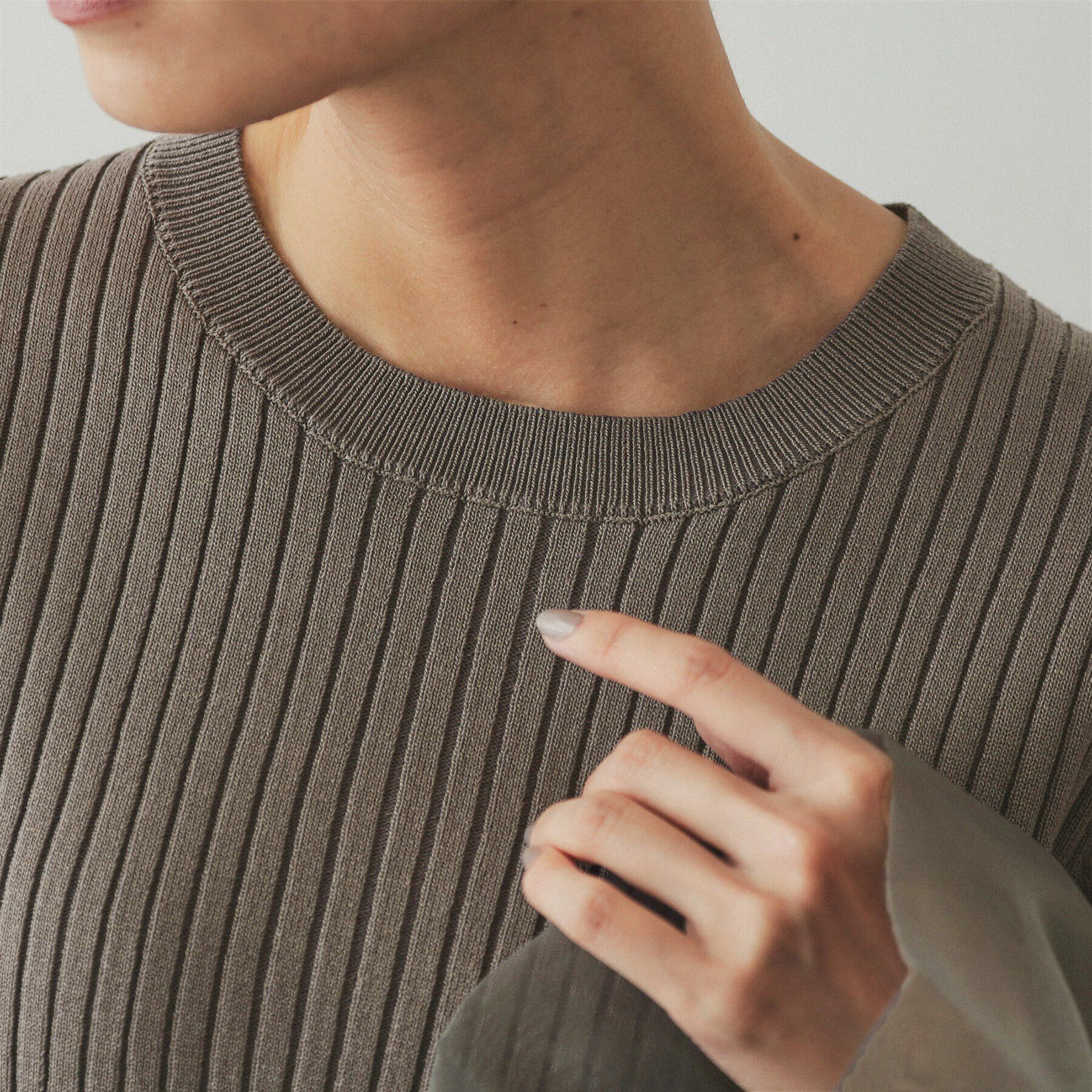 OPAQUE.CLIP「バルーンスリーブ リブニット【洗濯機洗い可】」|ニット・セーター|